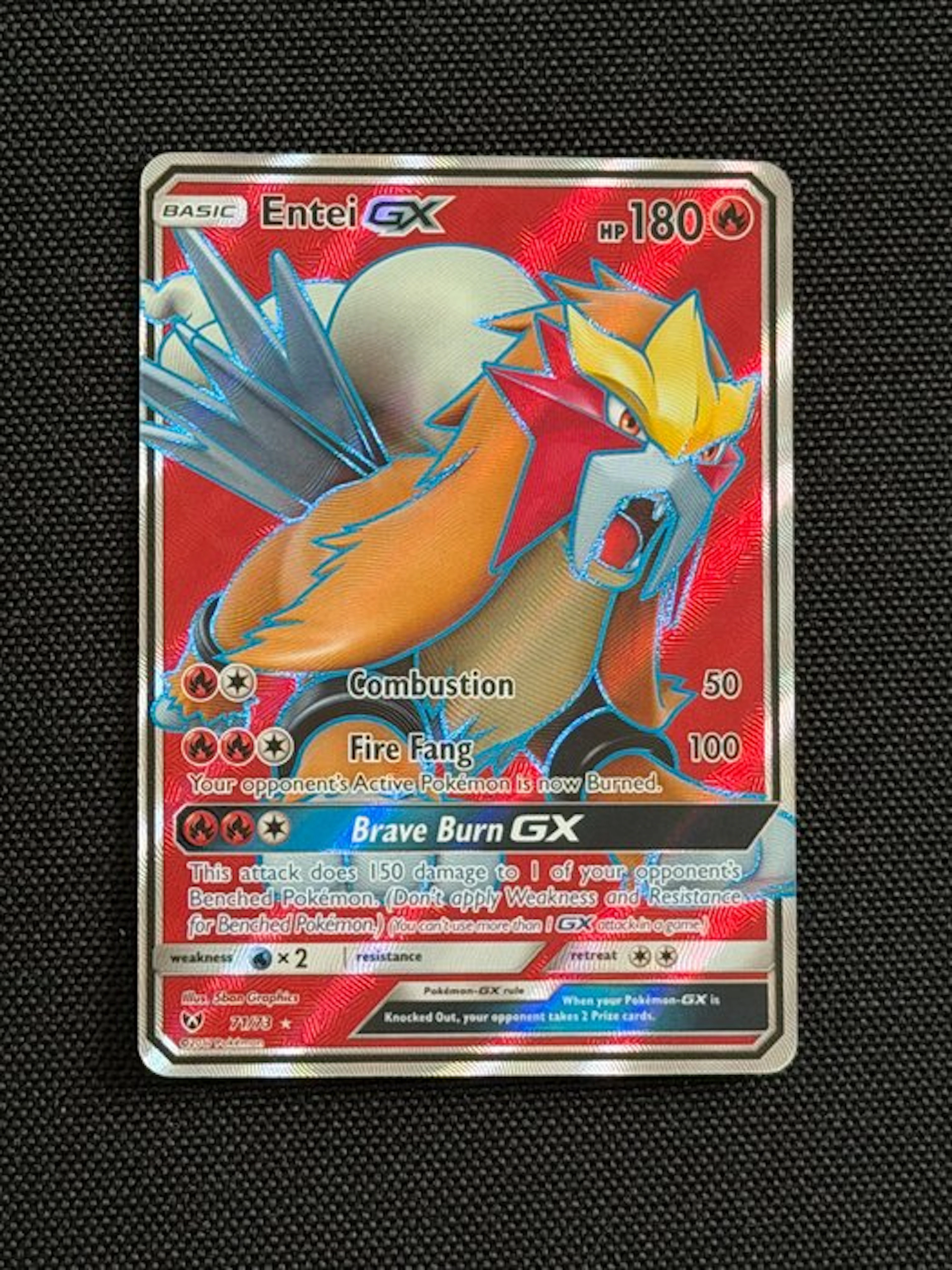 Pokémon - 1 Card - Entei 71/73 Full art, Foil - Sun & Moon