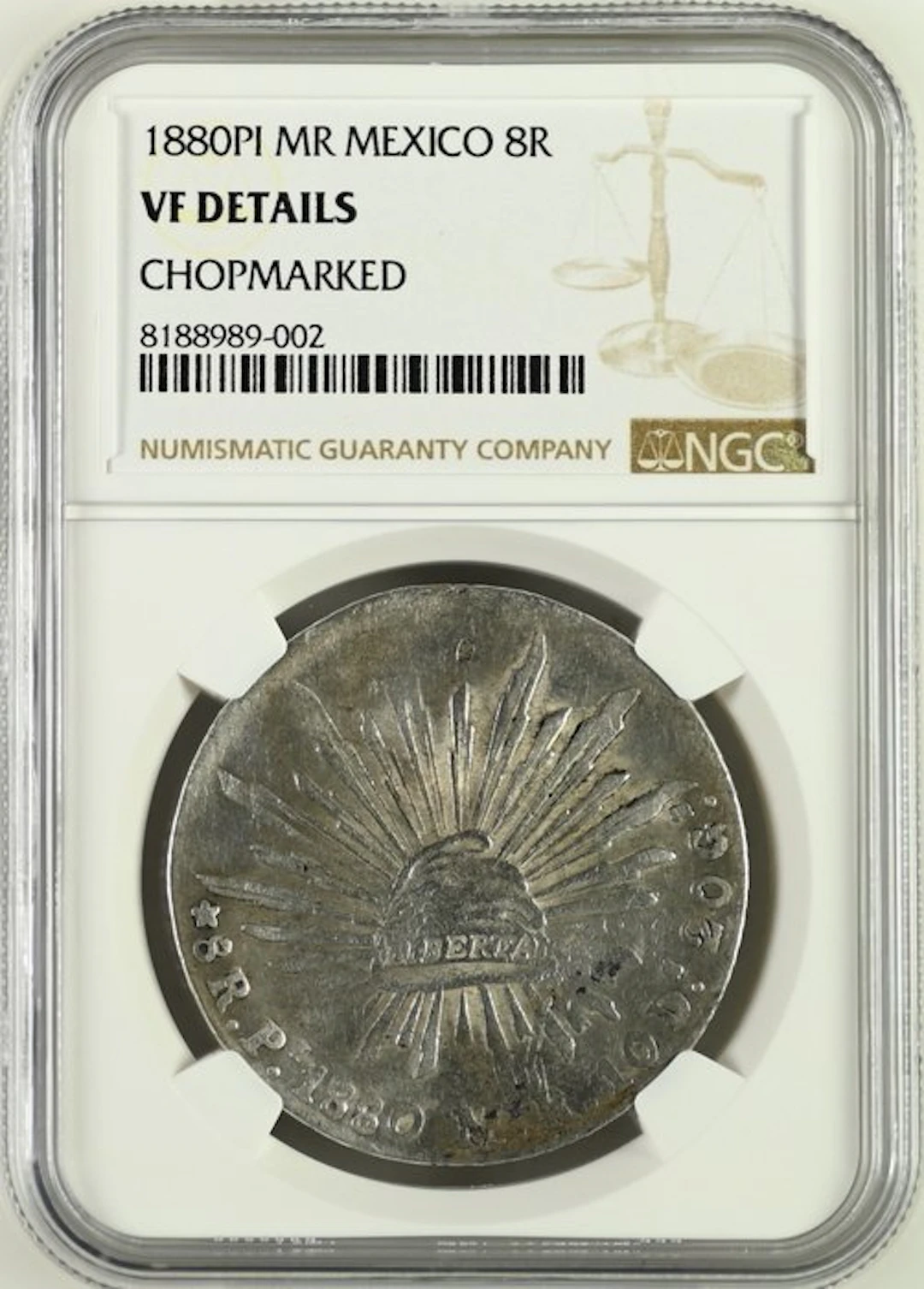 Mexico. 8 Reales 1881 Potosí MR - NGC VF Details (No reserve price)