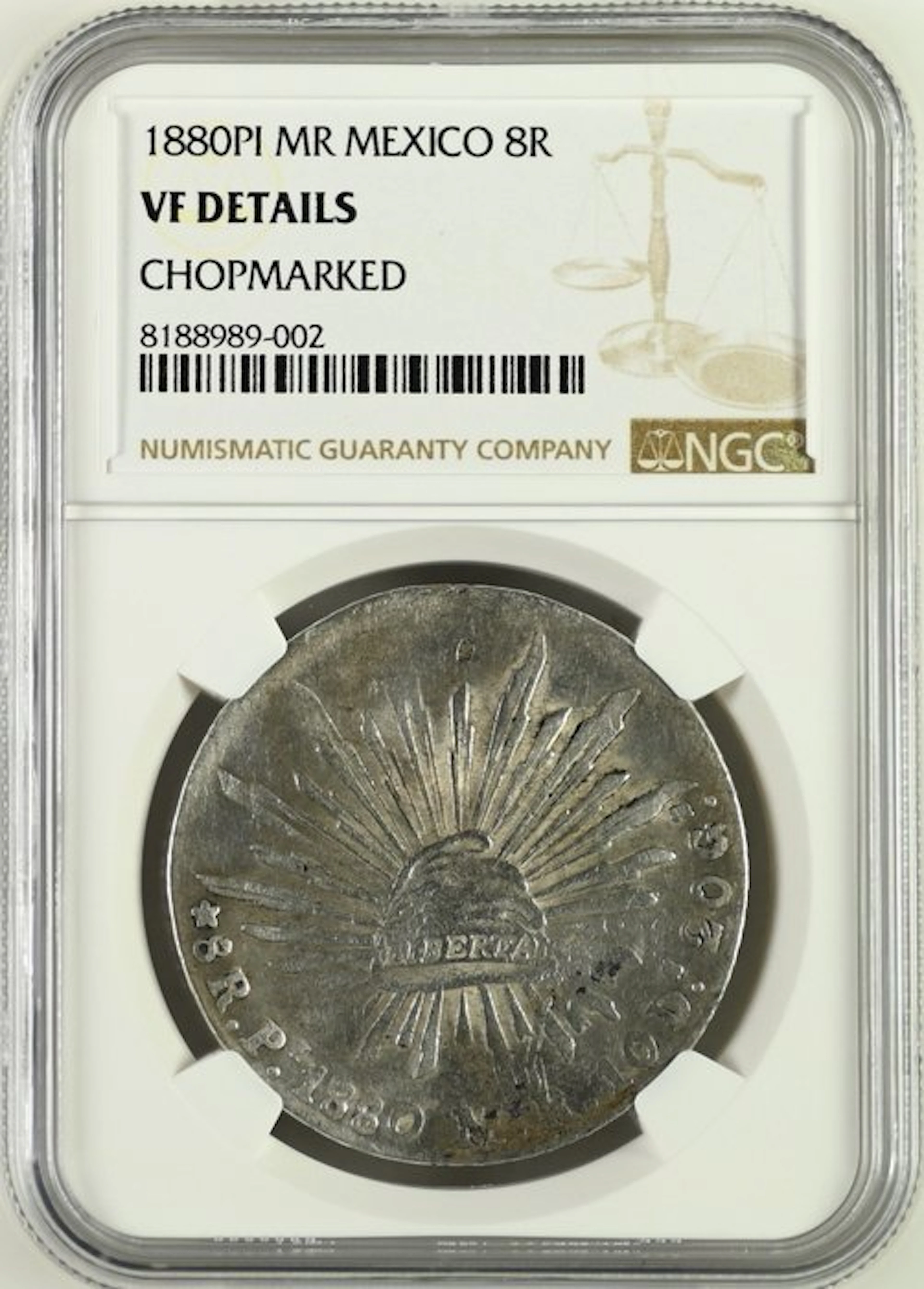 Mexico. 8 Reales 1881 Potosí MR - NGC VF Details (No reserve price)