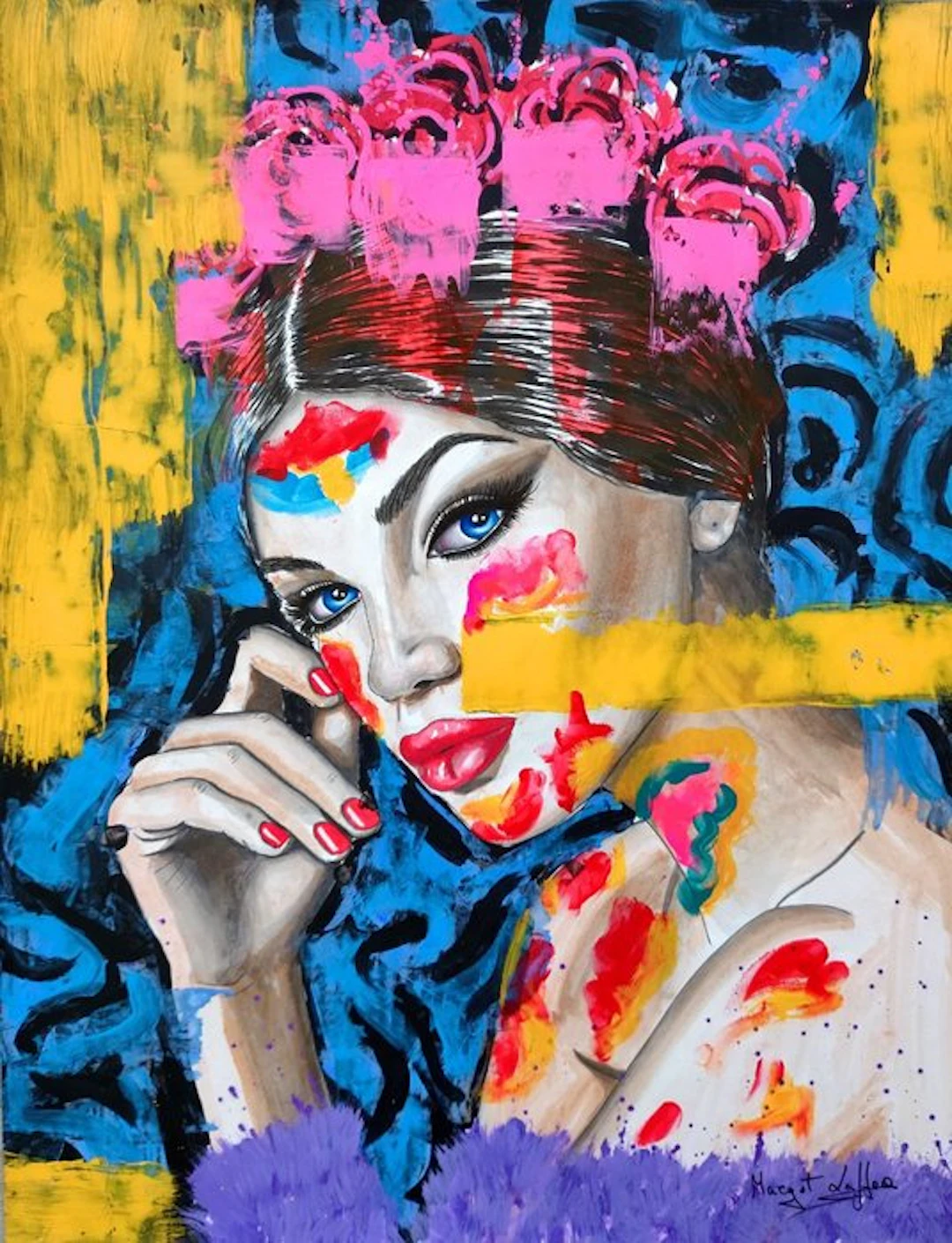 Margot Laffon - Urban Rose - Original - Completely hand-painted