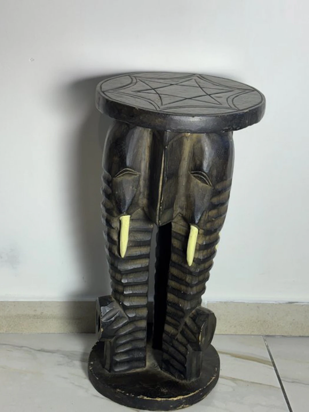 Side table - Chief's stool carved from a single piece of...