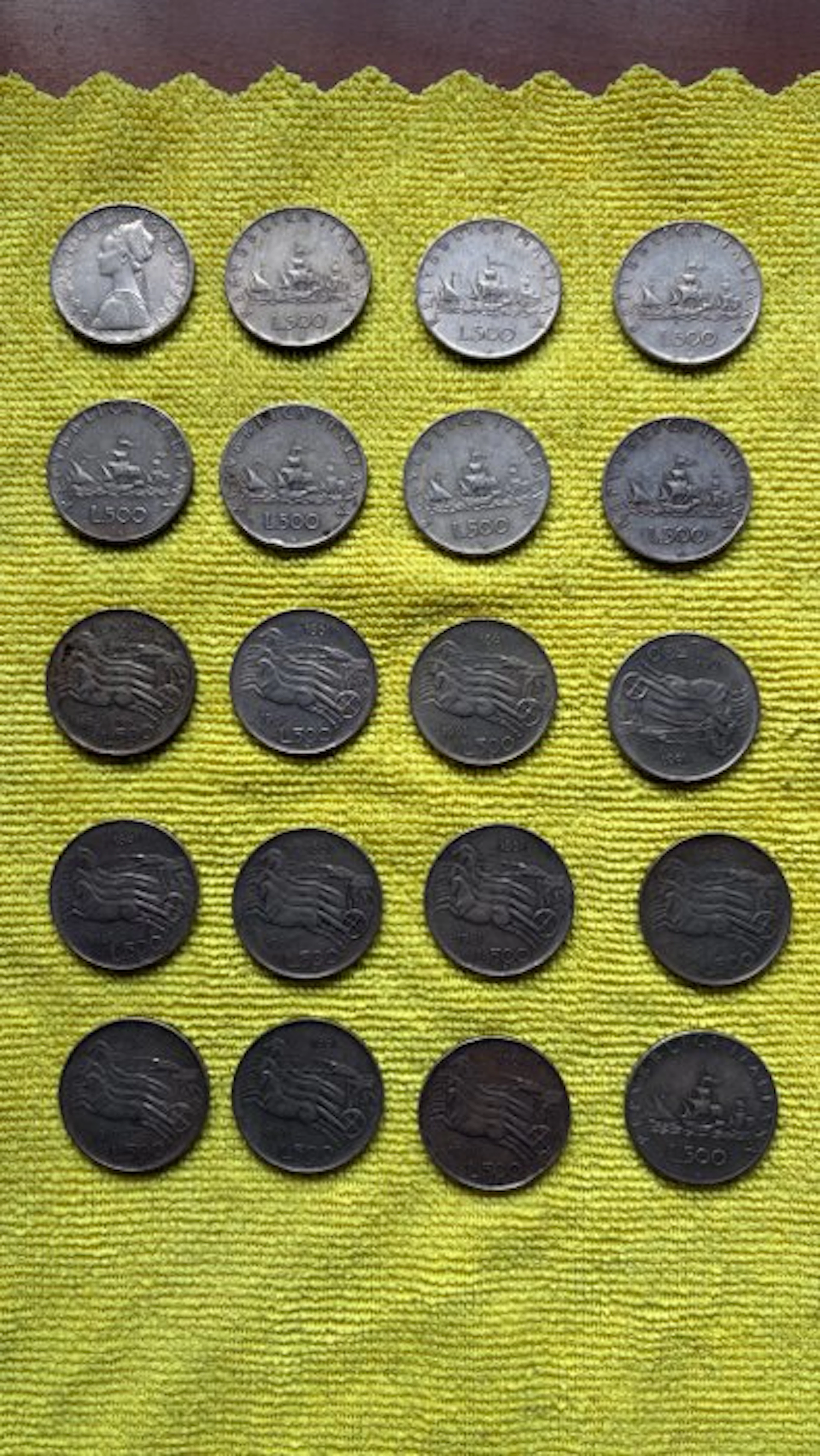 Italy, Republic 500 Lire argento (20 monete) (No reserve price)