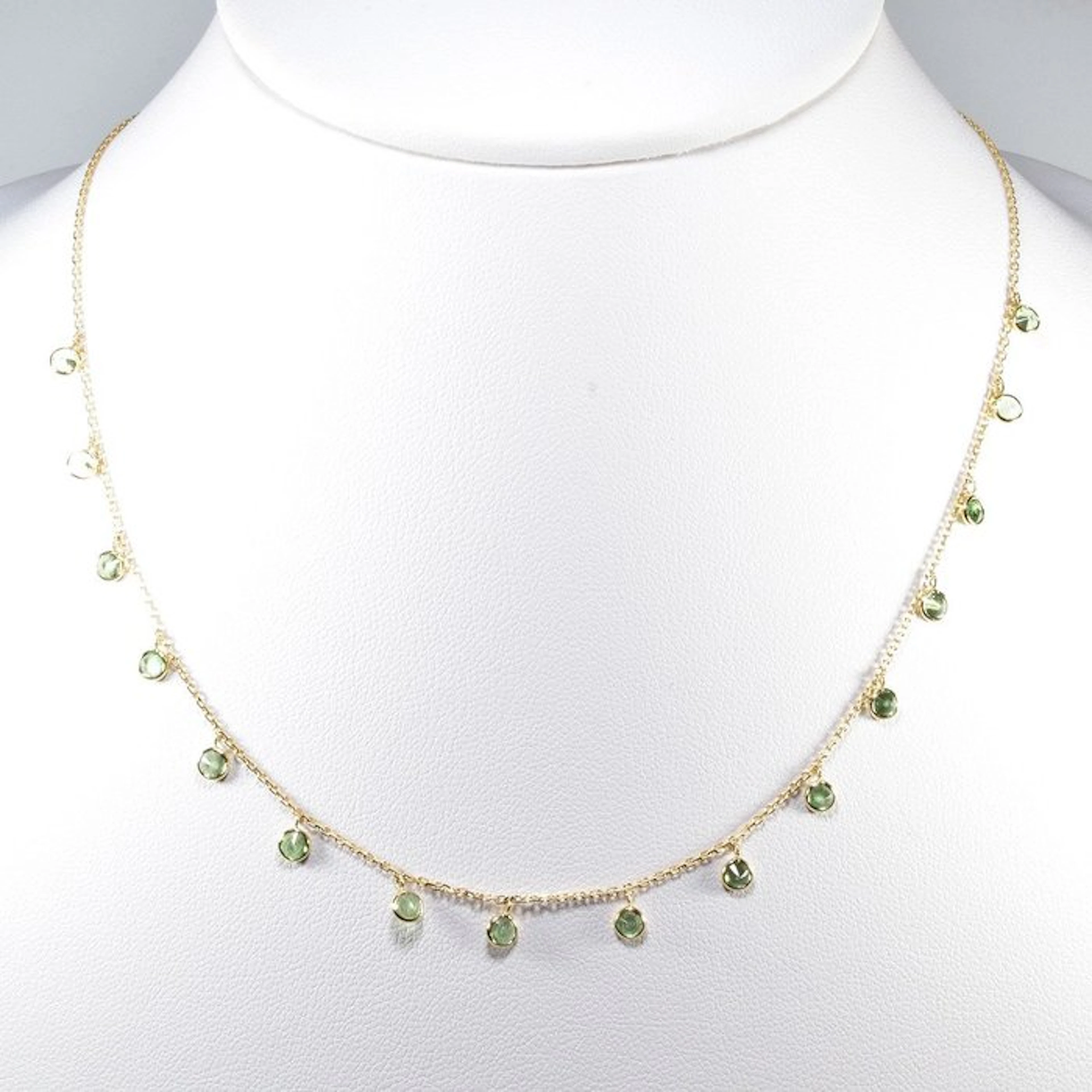 Necklace - 18 kt. Yellow gold - 2.15ct. tw. Tsavorite - by the Yard Necklace
