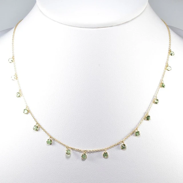Necklace - 18 kt. Yellow gold - 2.15ct. tw. Tsavorite - by the Yard Necklace