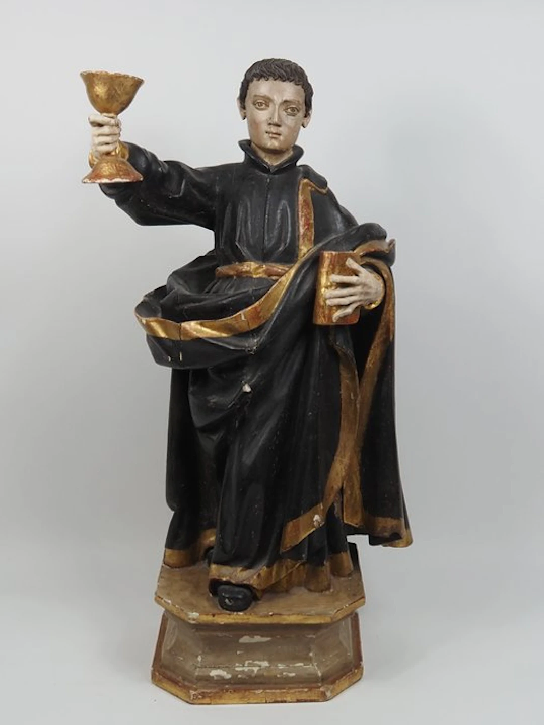 Sculpture, Saint Thillo of Solignac - 63.5 cm - Walnut