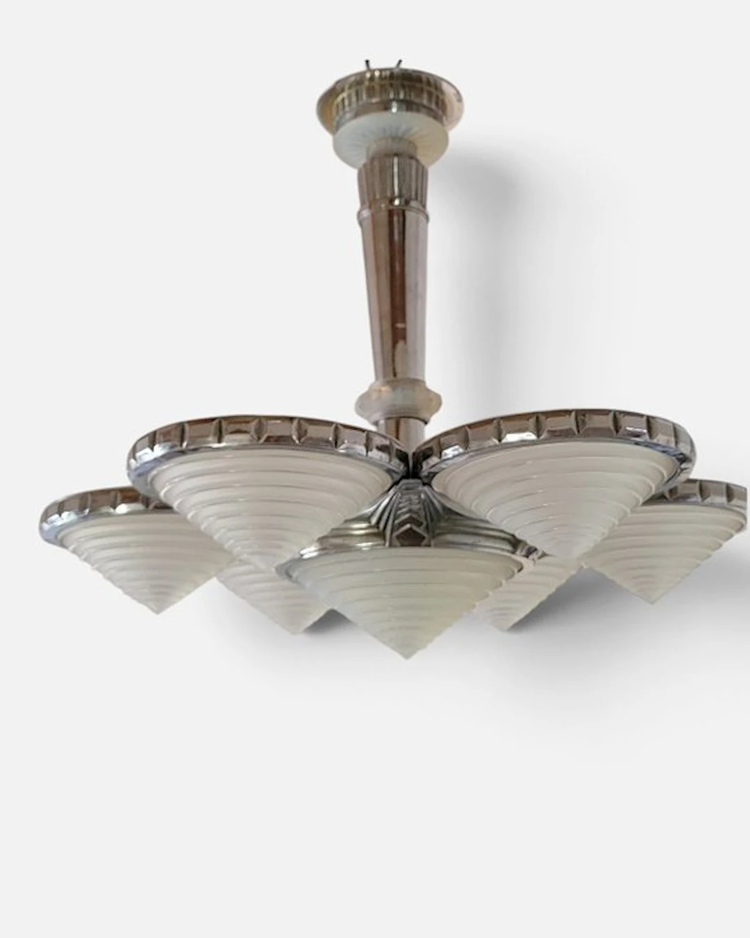 Georges LELEU - French art deco chandelier by Georges...