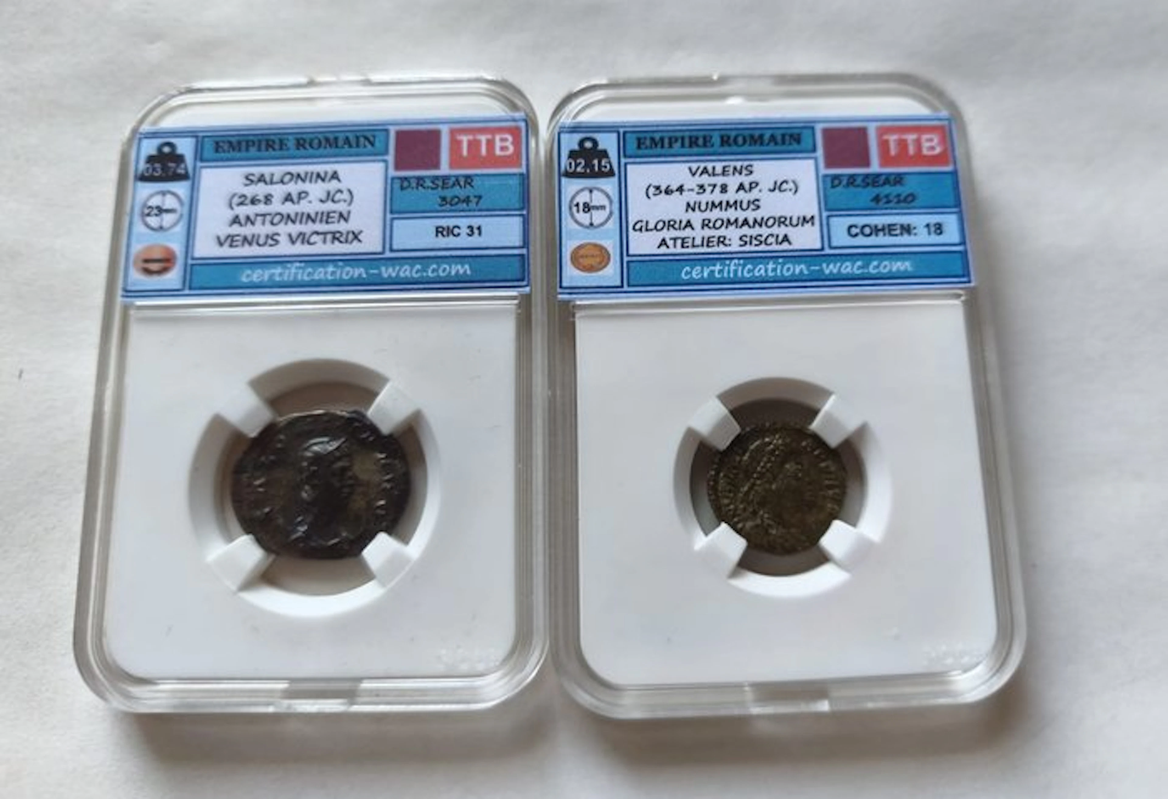 Roman Empire Lot of 2 coins incl.: Salonina