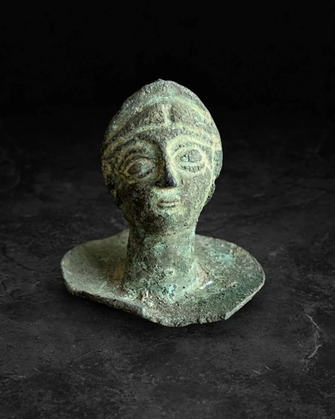 Ancient Roman, Empire Bronze Bust of a Youthful Male Figure - 5.4 cm