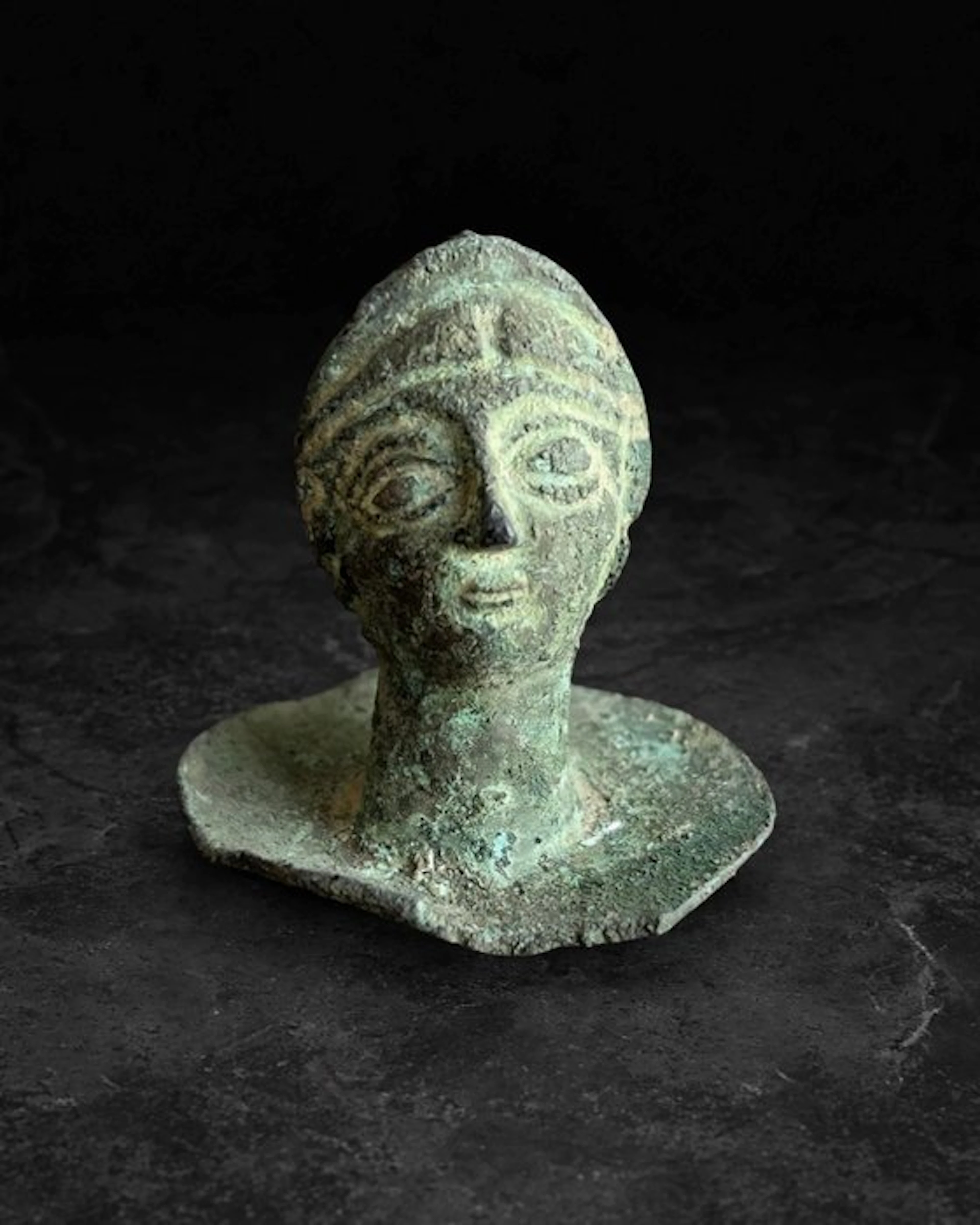 Ancient Roman, Empire Bronze Bust of a Youthful Male Figure - 5.4 cm