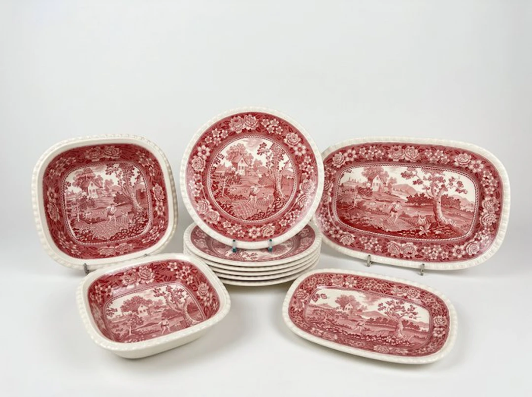 Villeroy & Boch - Dinner set - Porcelain, Rusticana decor red
