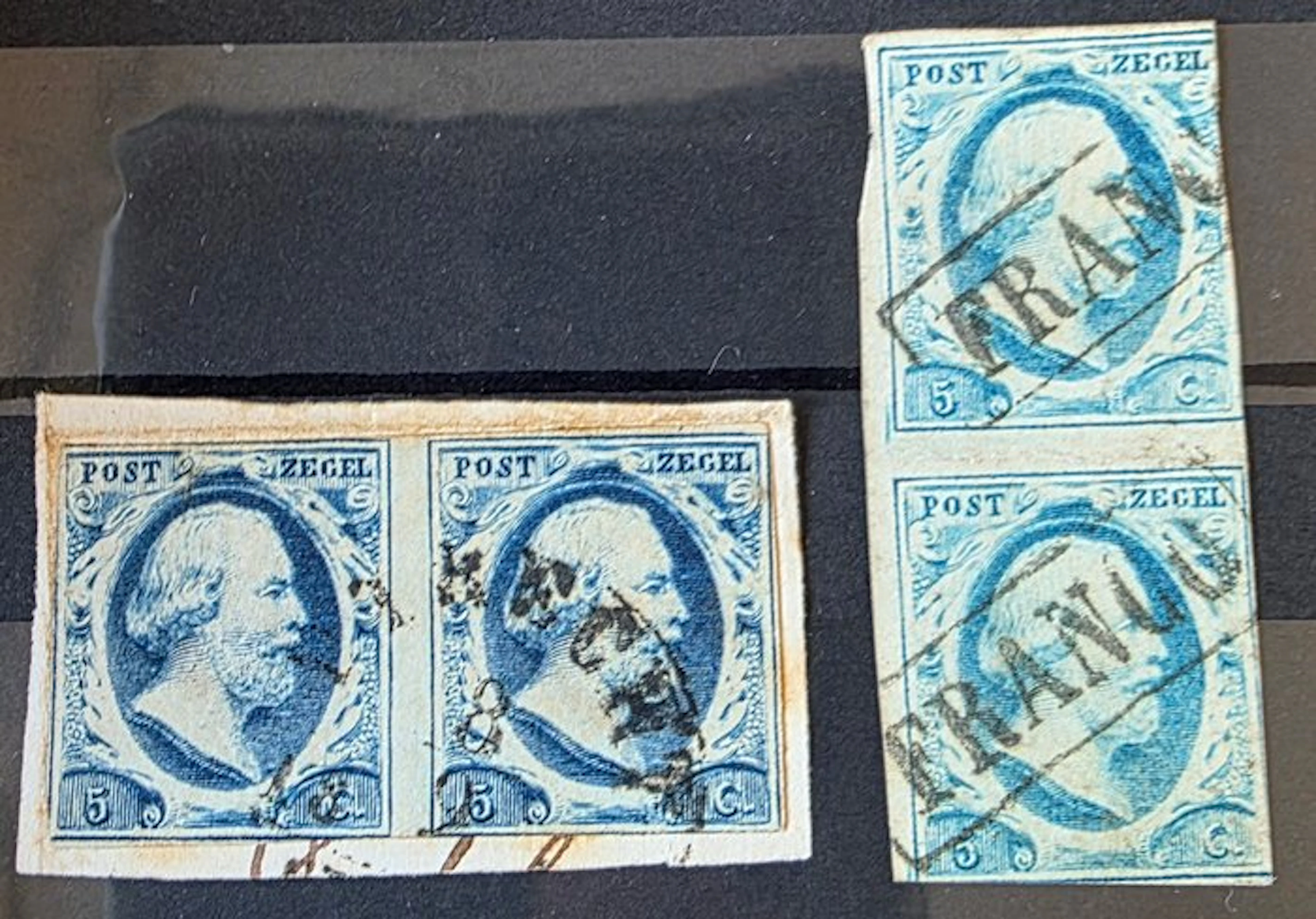 Netherlands 1852 - Horizontal pair and Vertical pair - NVPH 1