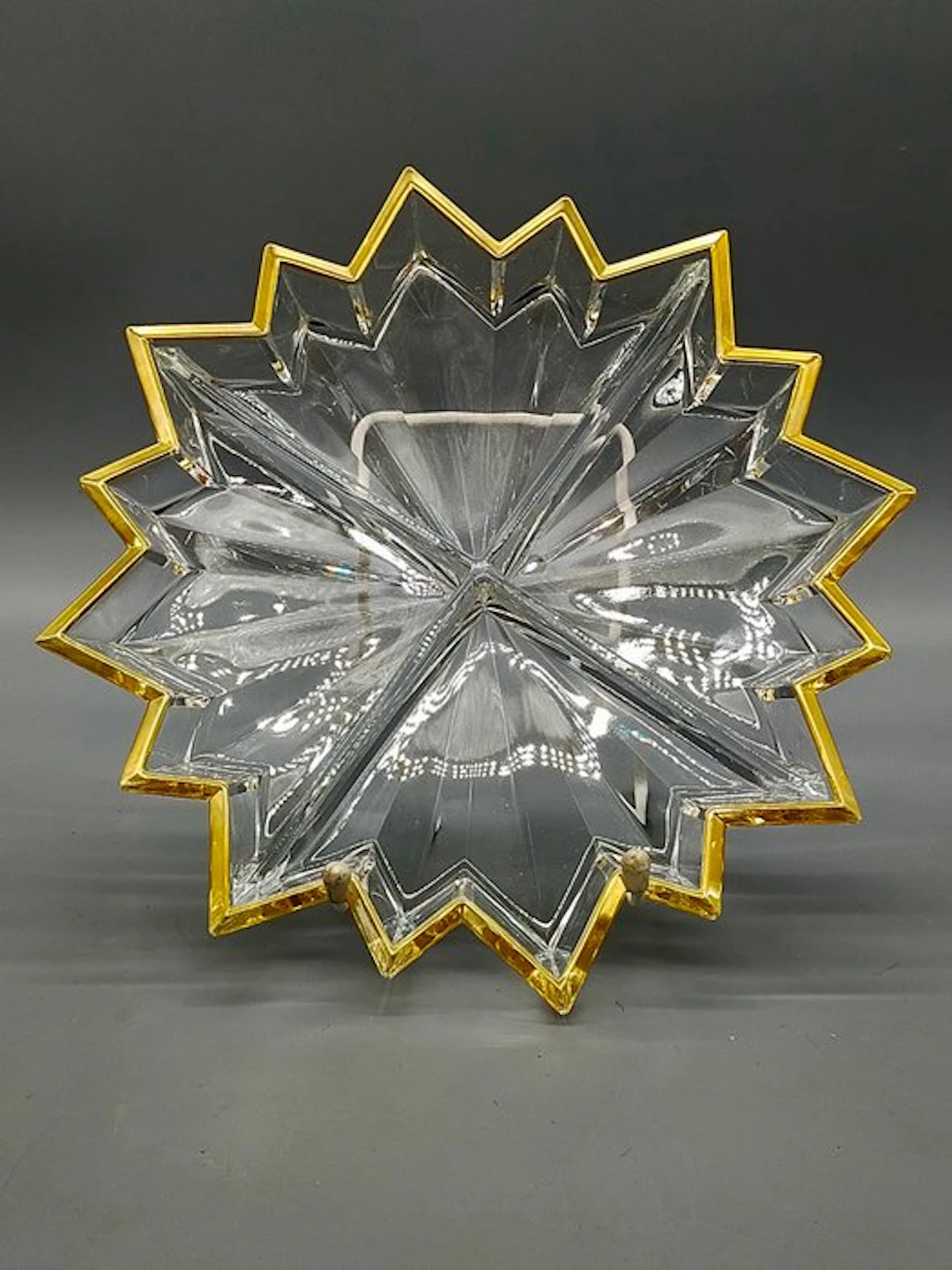 Dish - Kristallglas Schale Goldrand Sternform – Kristall Schale - Crystal