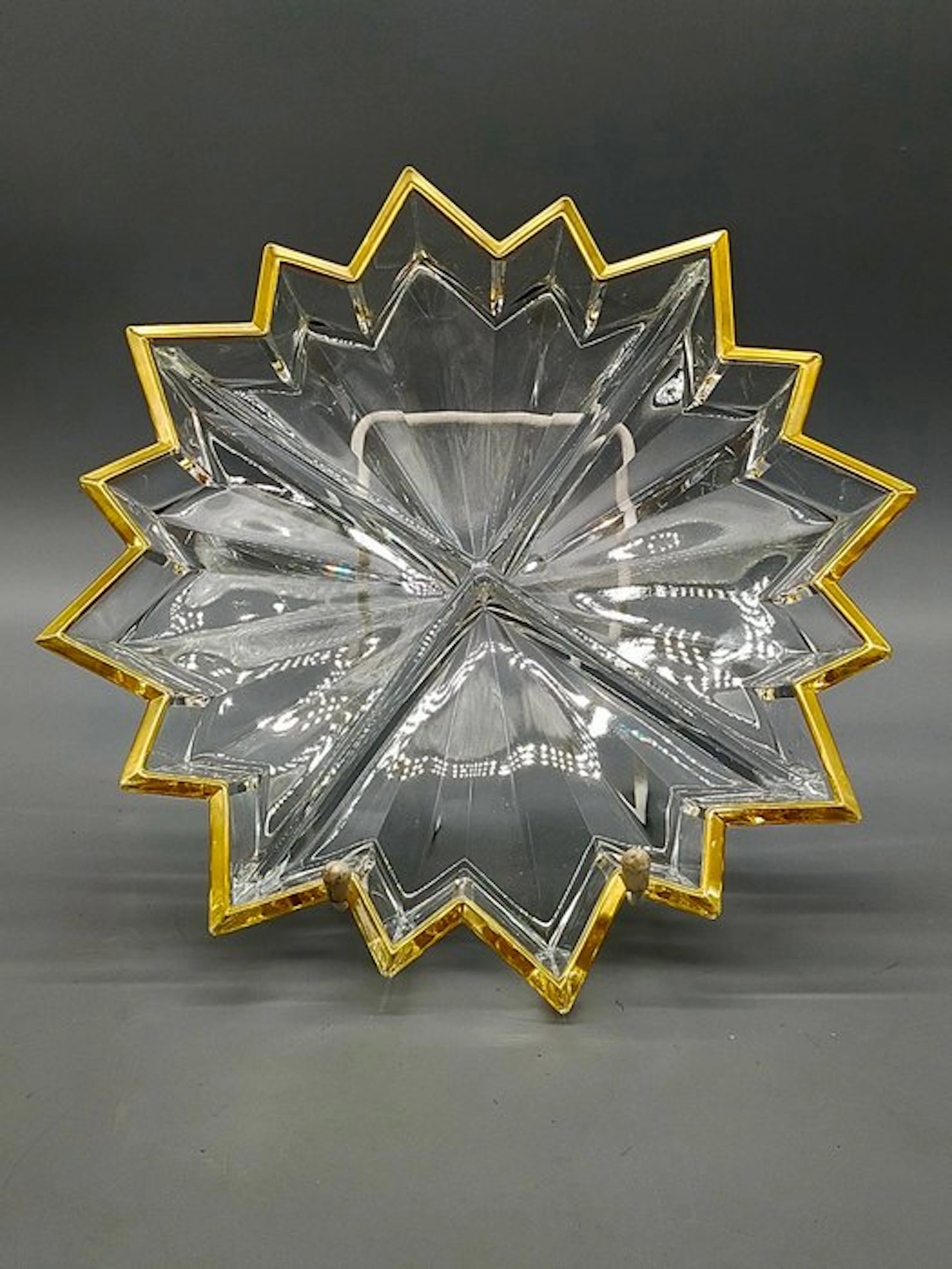 Dish - Kristallglas Schale Goldrand Sternform – Kristall Schale - Crystal
