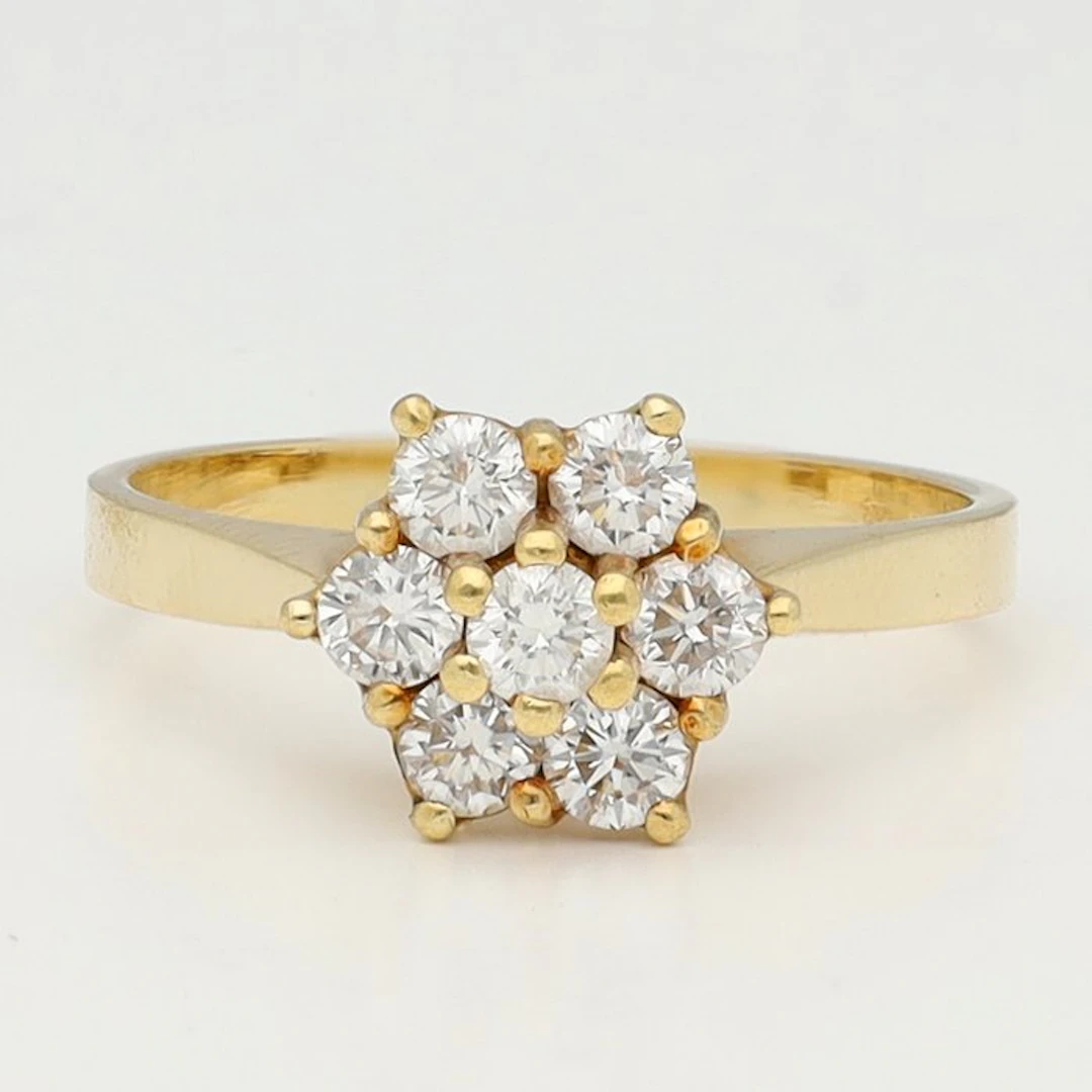 Ring - 18 kt. Yellow gold Diamond (Natural) - Rozetring