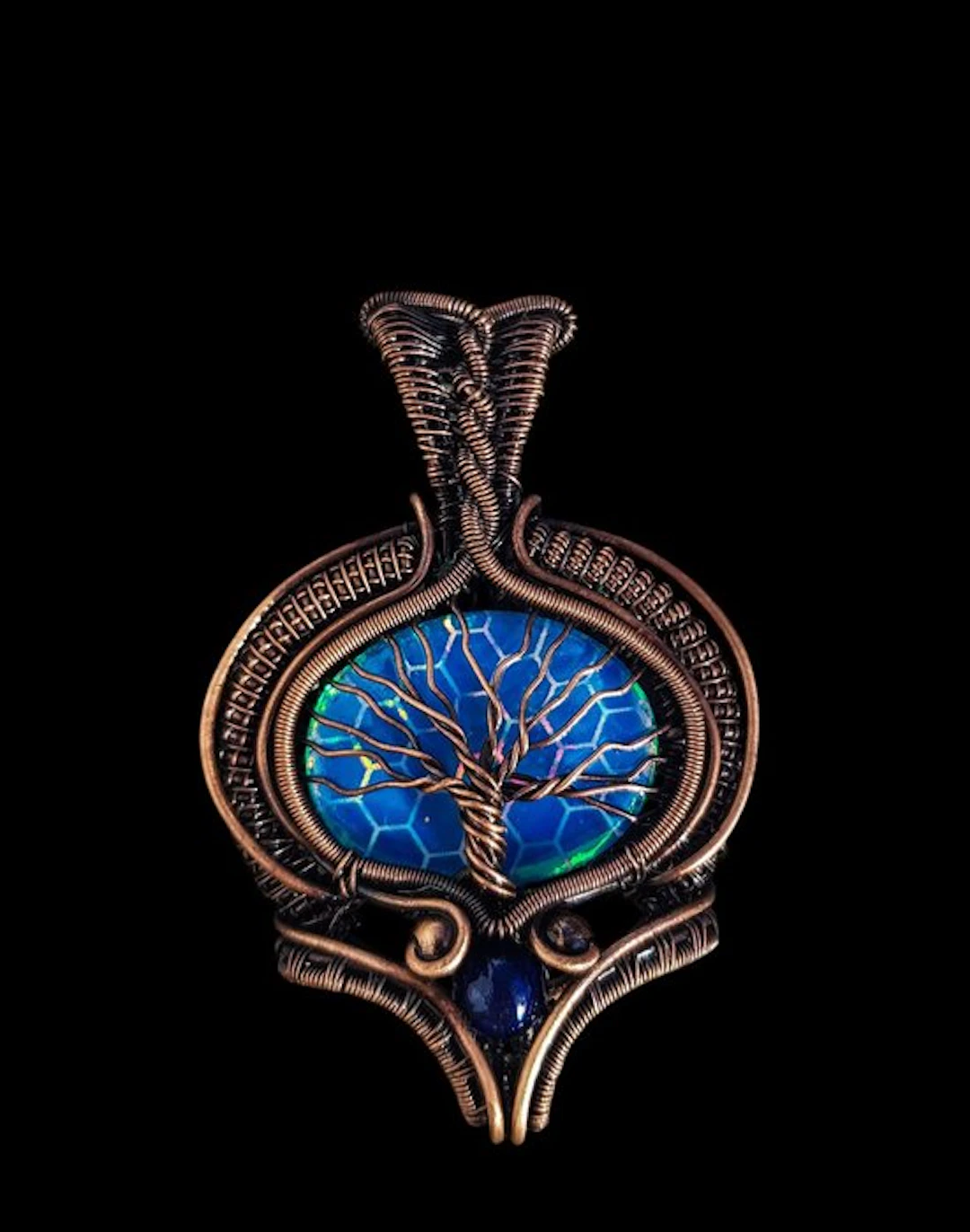 Copper Tree handmade artwork Resin Stone - Height: 6 cm - Width: 4 cm- 20 g