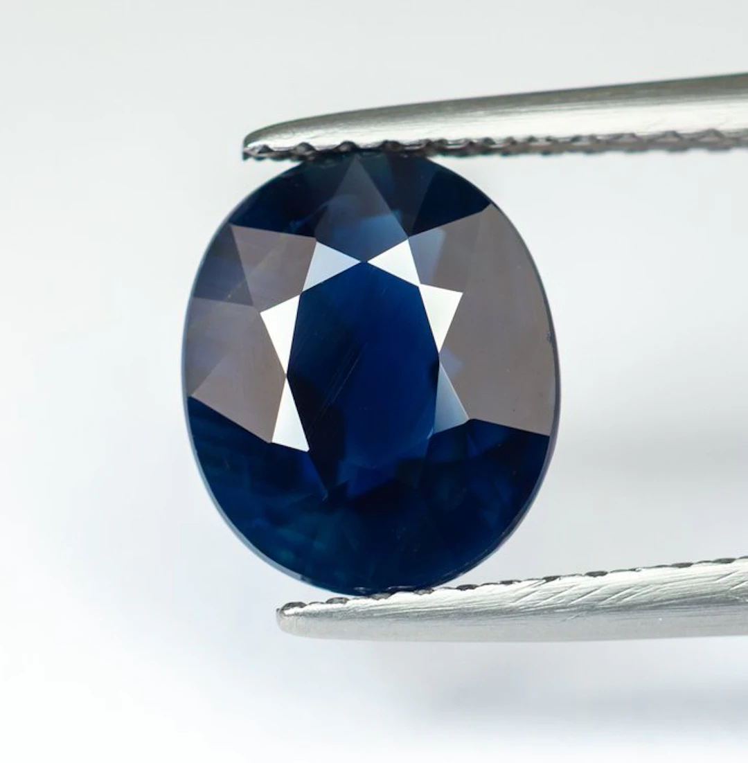 No reserve price Sapphire - 3.08 ct - Bellerophon Gemlab - Deep Blue