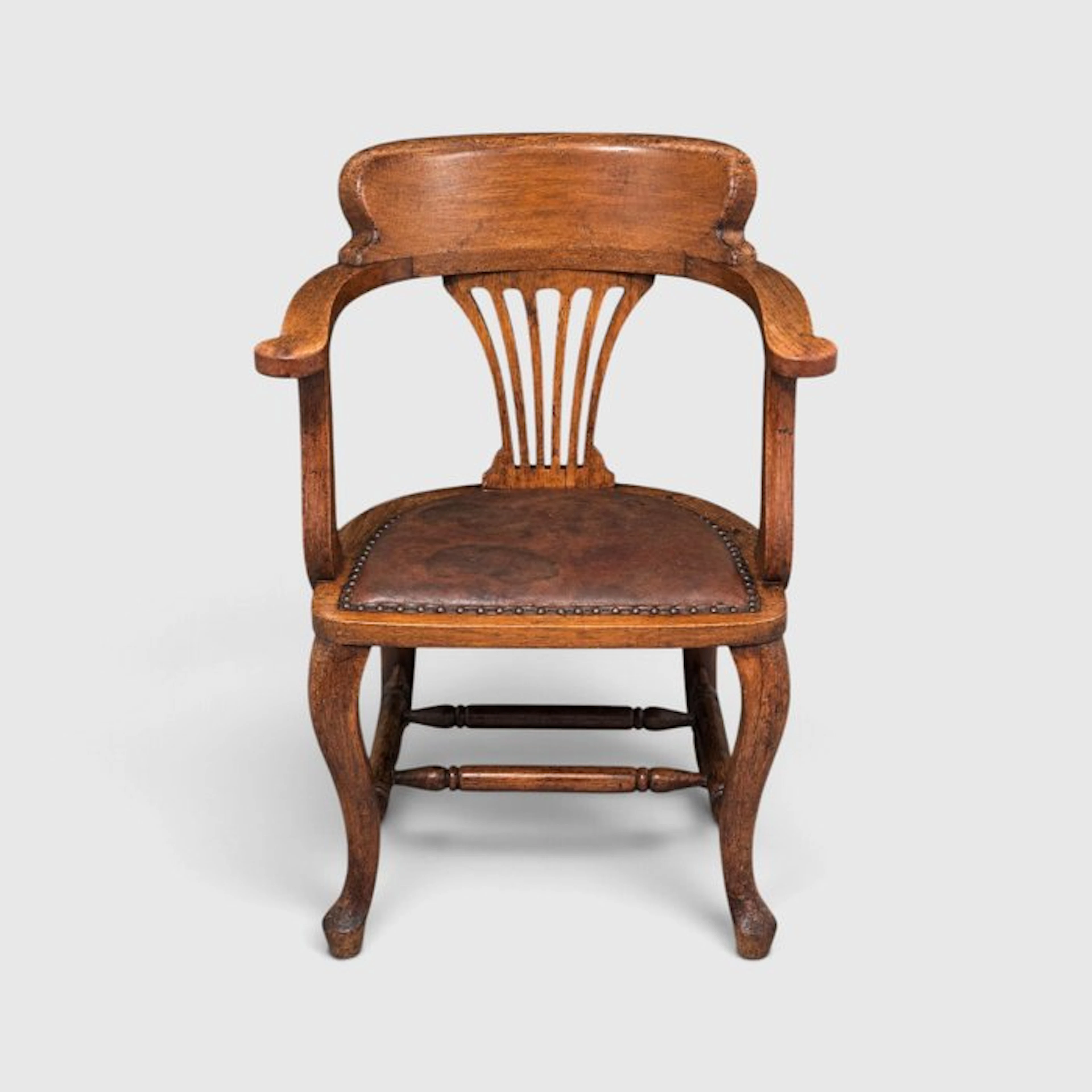 Office chair - Wood, Leather - Antique armchair