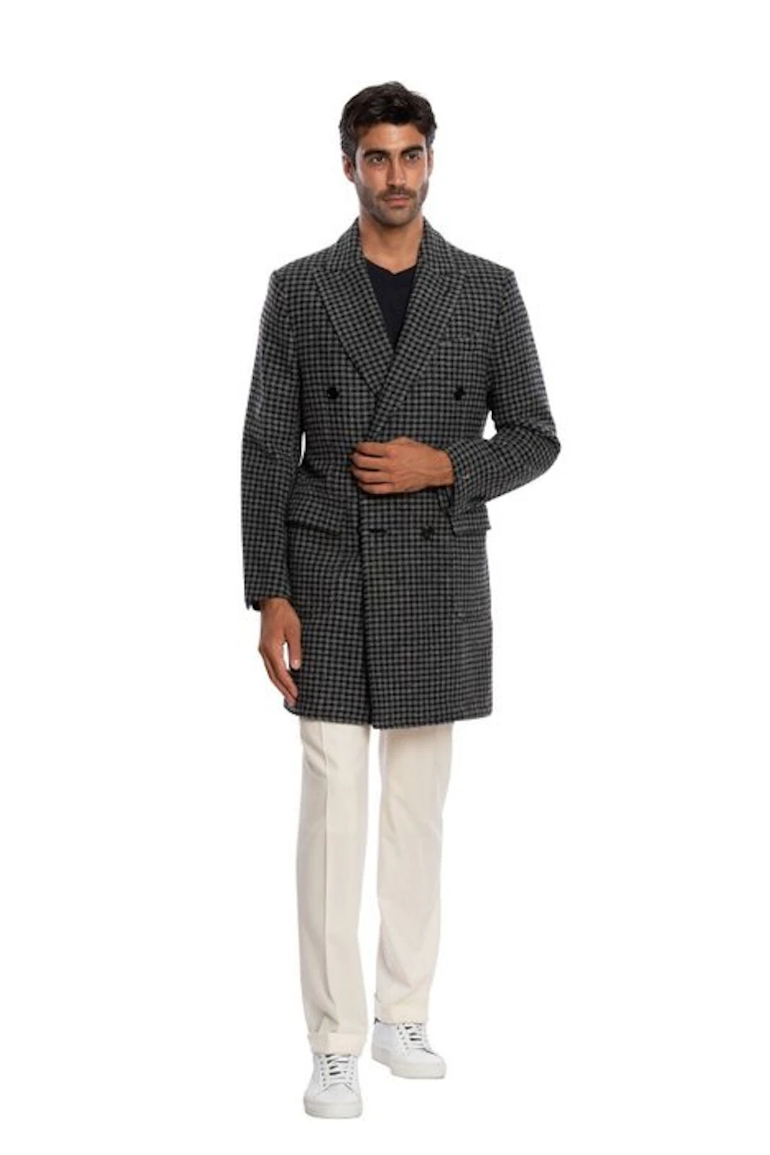 LUIGI BORRELLI NAPOLI - 50 IT - Hand-Sewn Grey Coat...