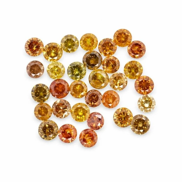 No reserve price - 31 pcs Diamond (Natural coloured) - 1.03 ct - Round - Fancy