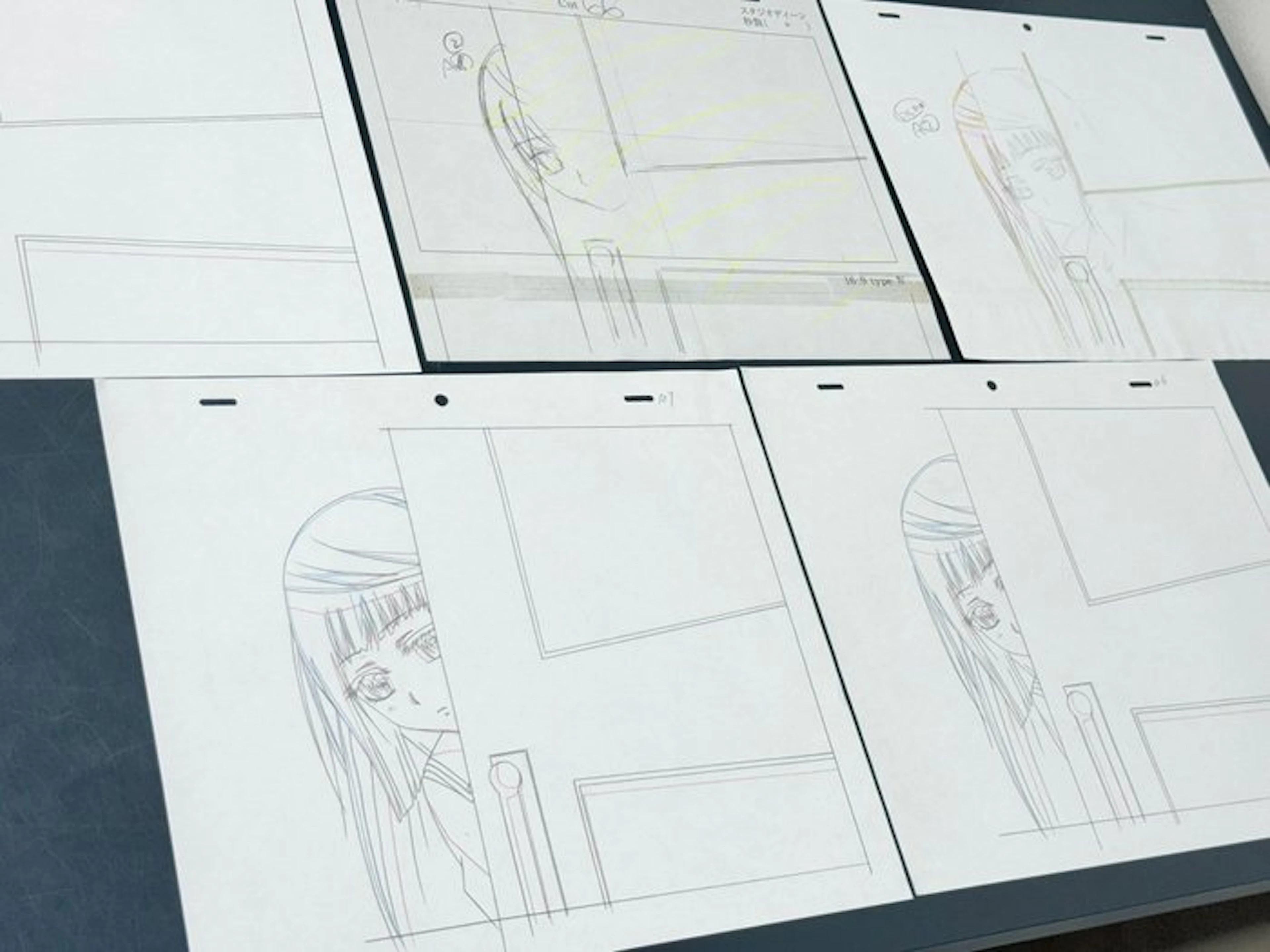 Studio Deen - 5 x Original animation drawings from same...