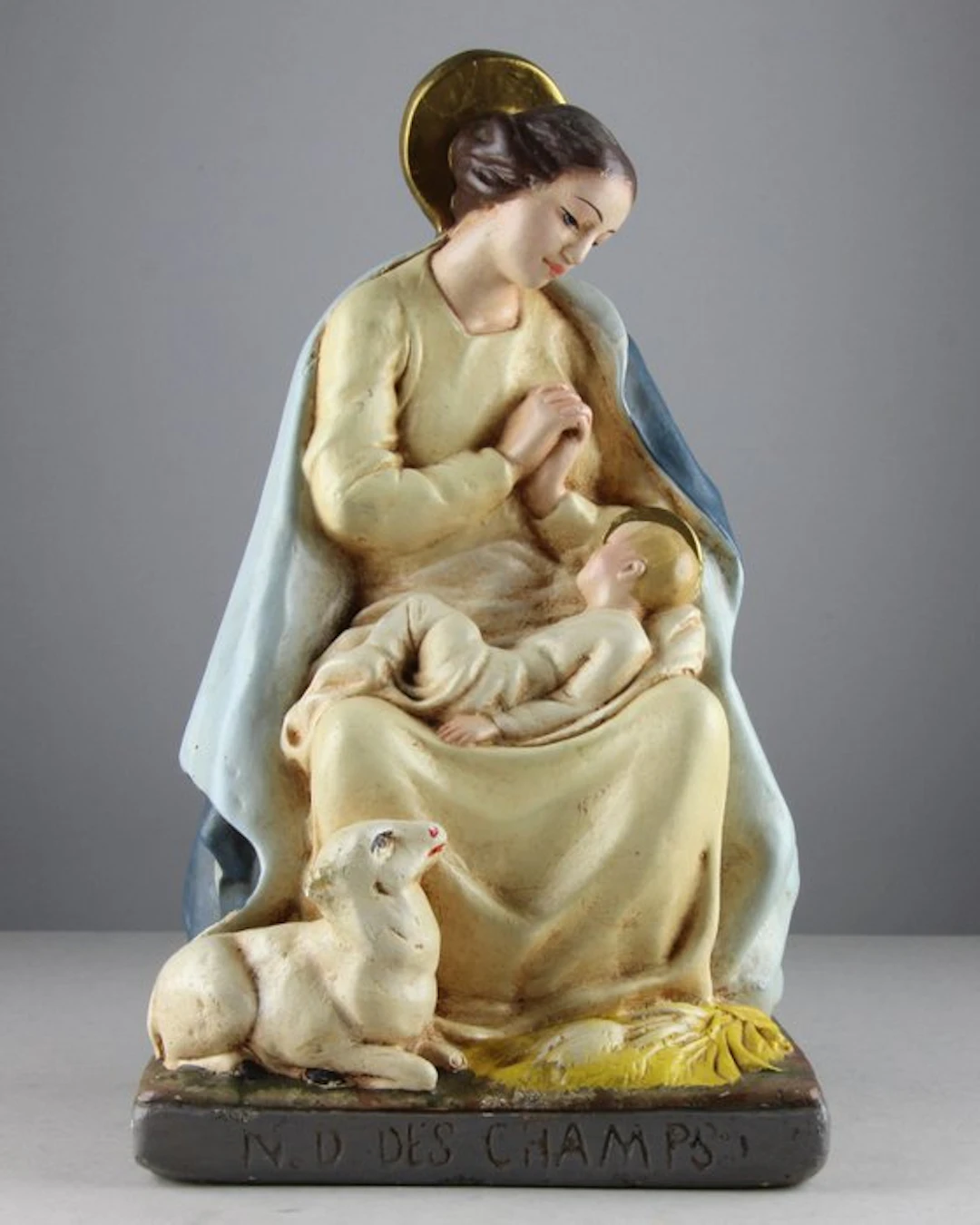 Guido Casci - Statuette, Notre-Dame des Champs - 29 cm - Plaster