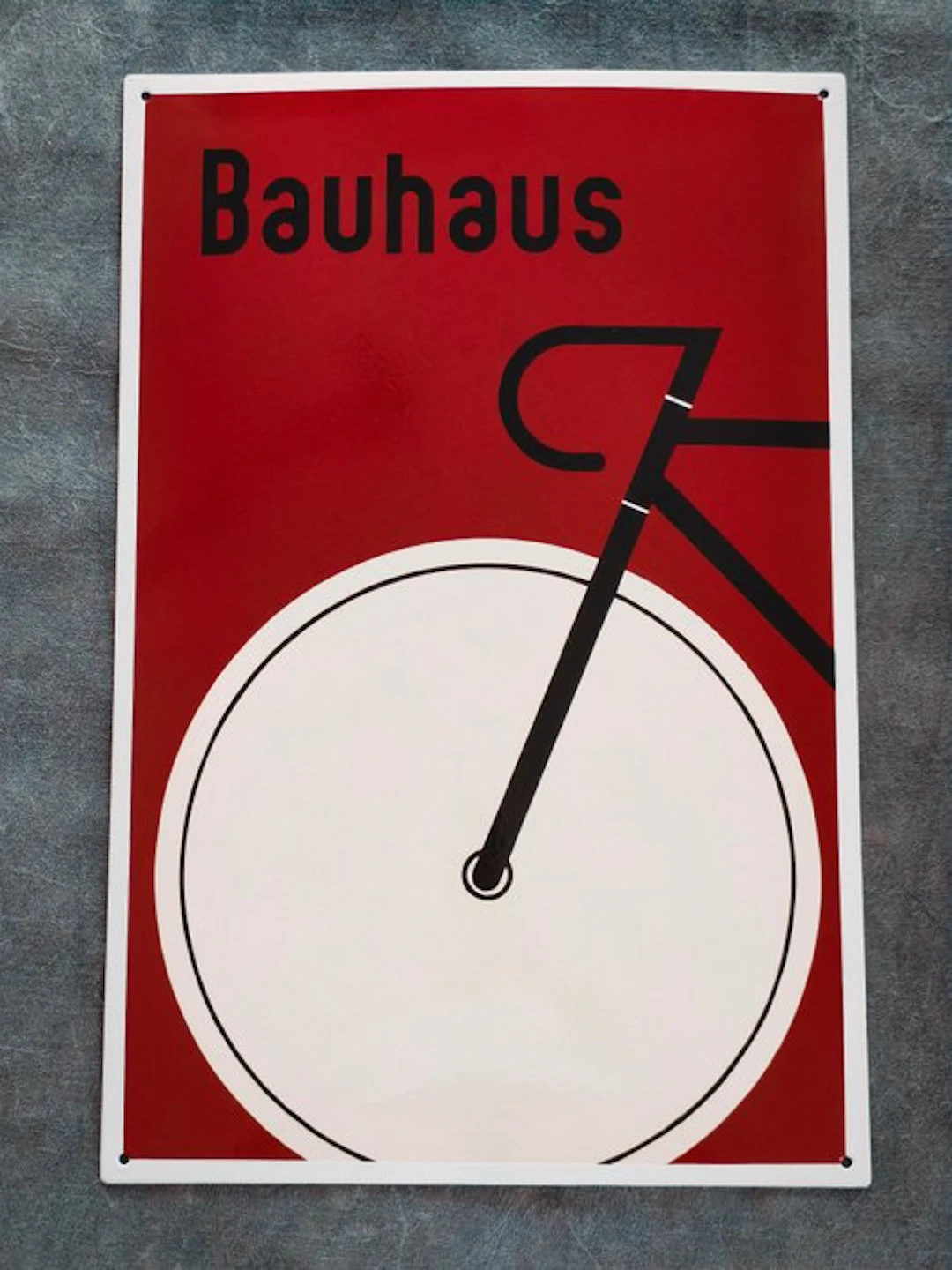 Bauhaus - enamel sign BAUHAUS Rennrad rot Emailschild Emaille Schild