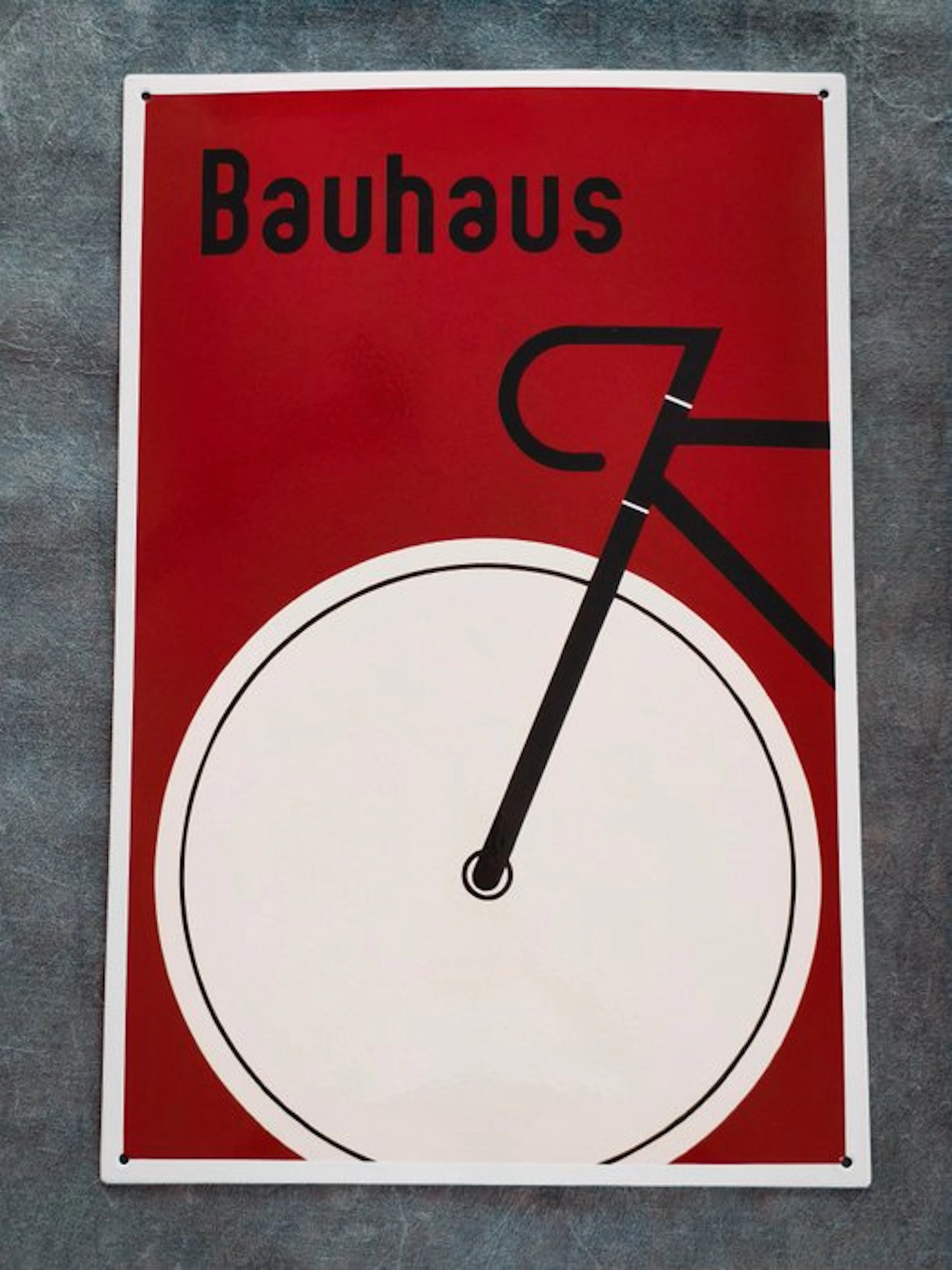 Bauhaus - enamel sign BAUHAUS Rennrad rot Emailschild Emaille Schild