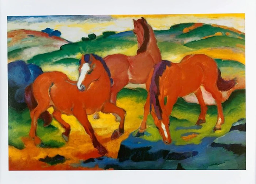 Franz Marc (1880-1916) - (after) - Red horses 1911...