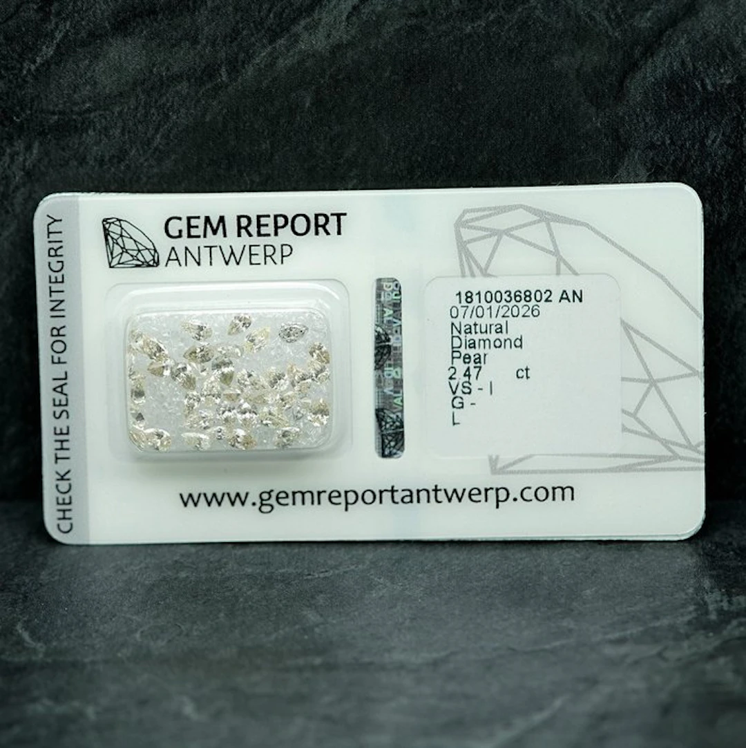 38 pcs Diamond (Natural) - 2.47 ct - Pear - G