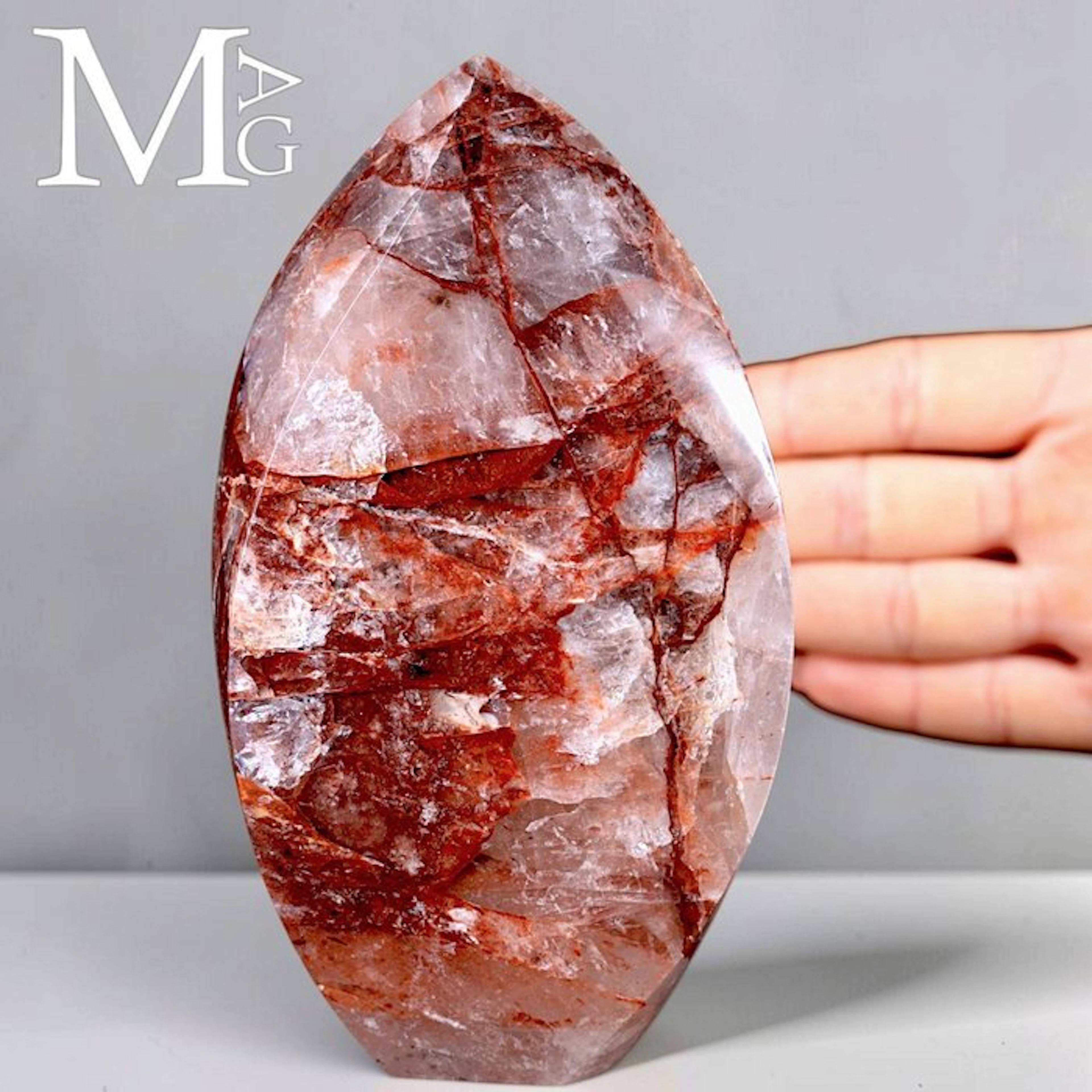 Golden Healer Natural Hematoid Quartz Golden Healer Flame...