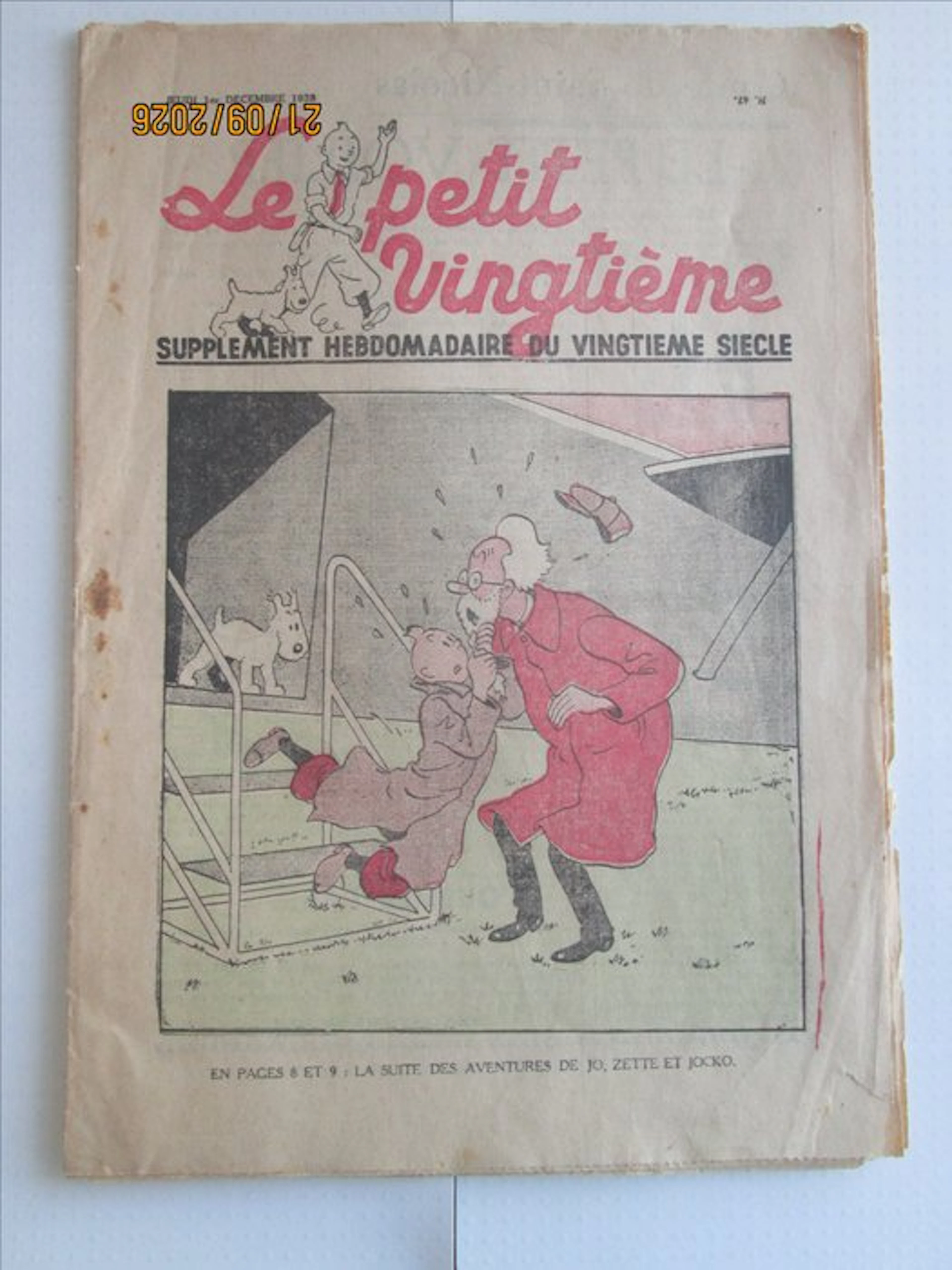 Tintin - 1 Petit Vingtième No. 47, December 1, 1938