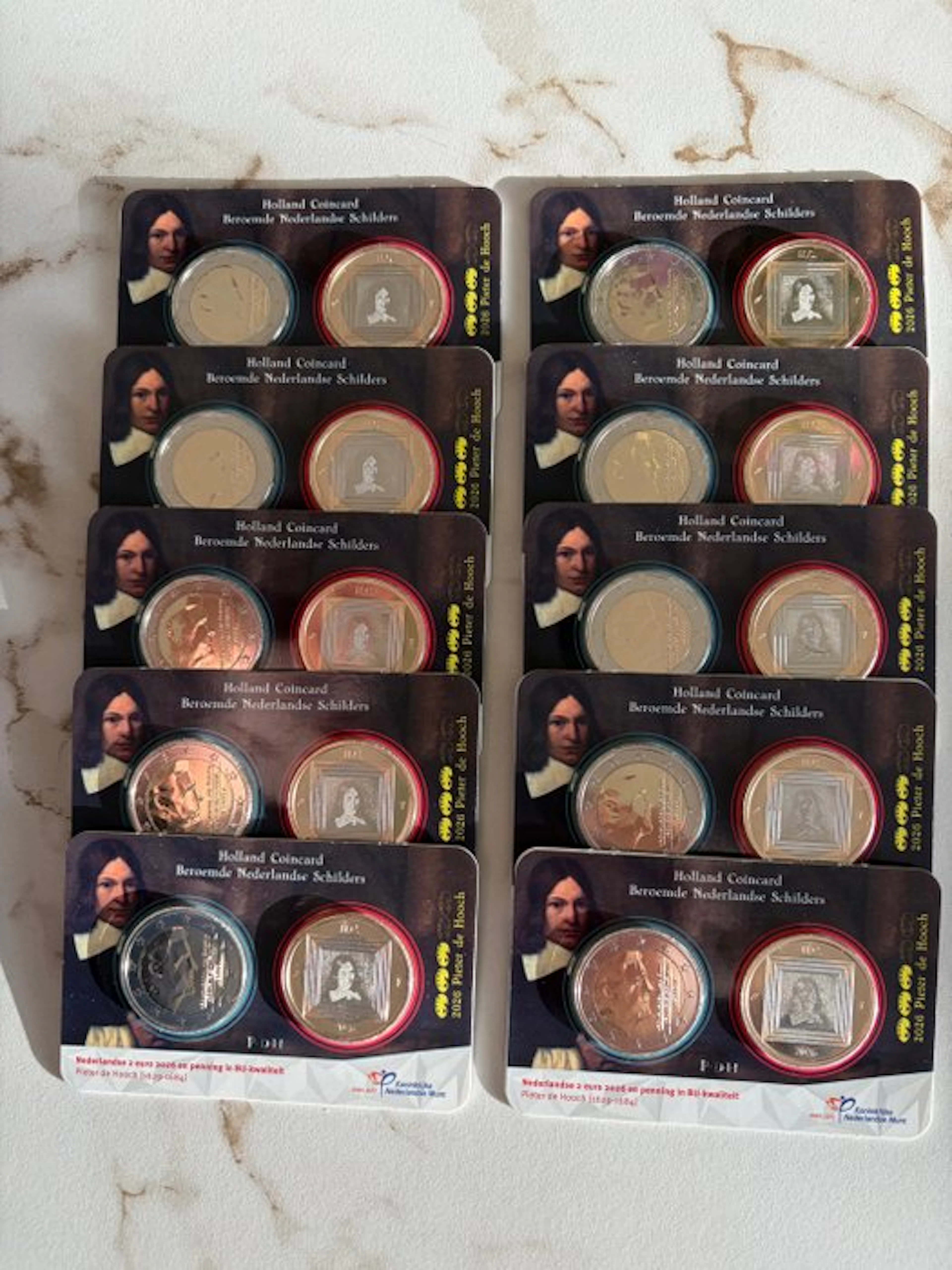 Netherlands. Coin Card 2026 "Pieter de Hooch" (10 stuks)