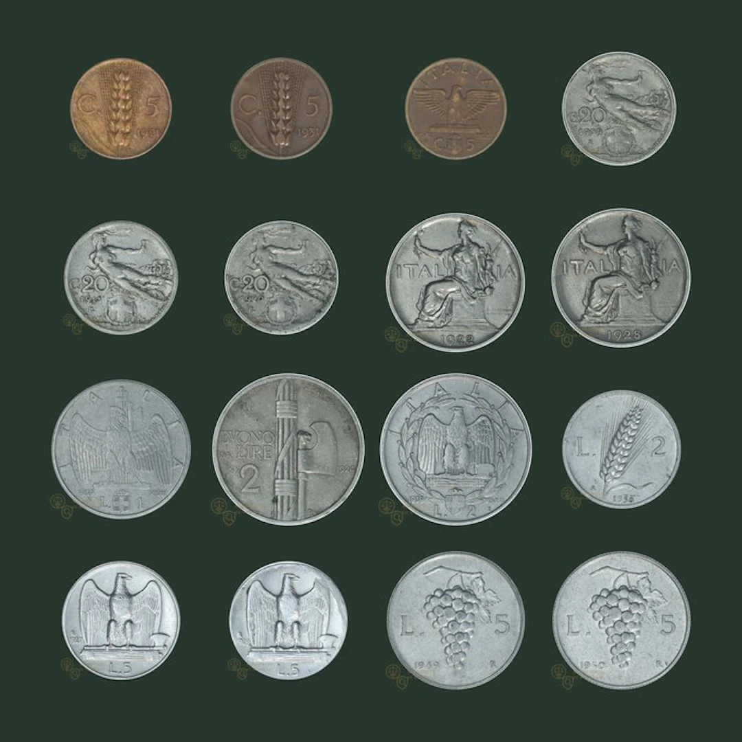 Italy. 5 & 20 Centesimi en 1