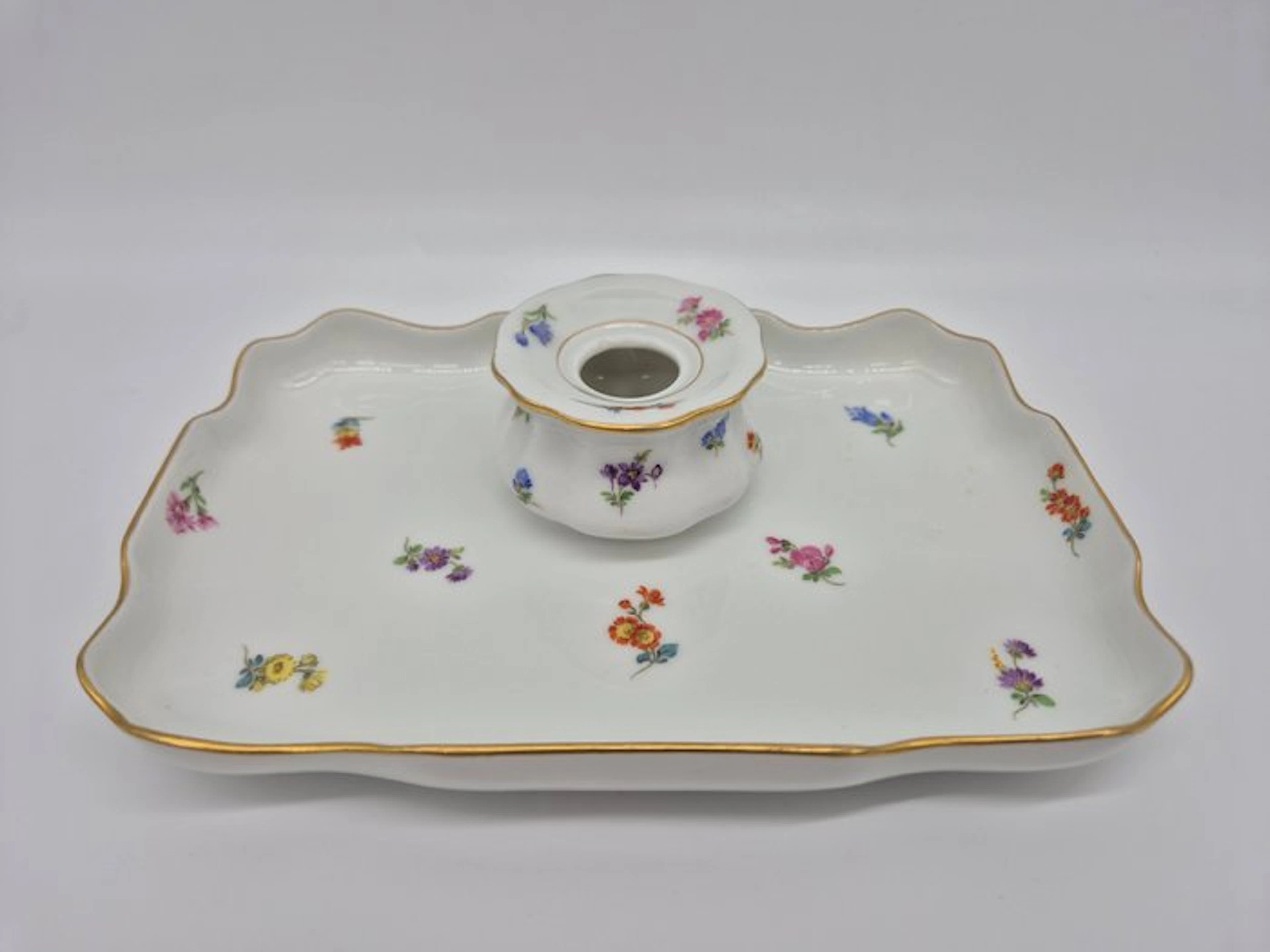 Meissen - Schreibtisch-Set mit Tintenfass Streublume