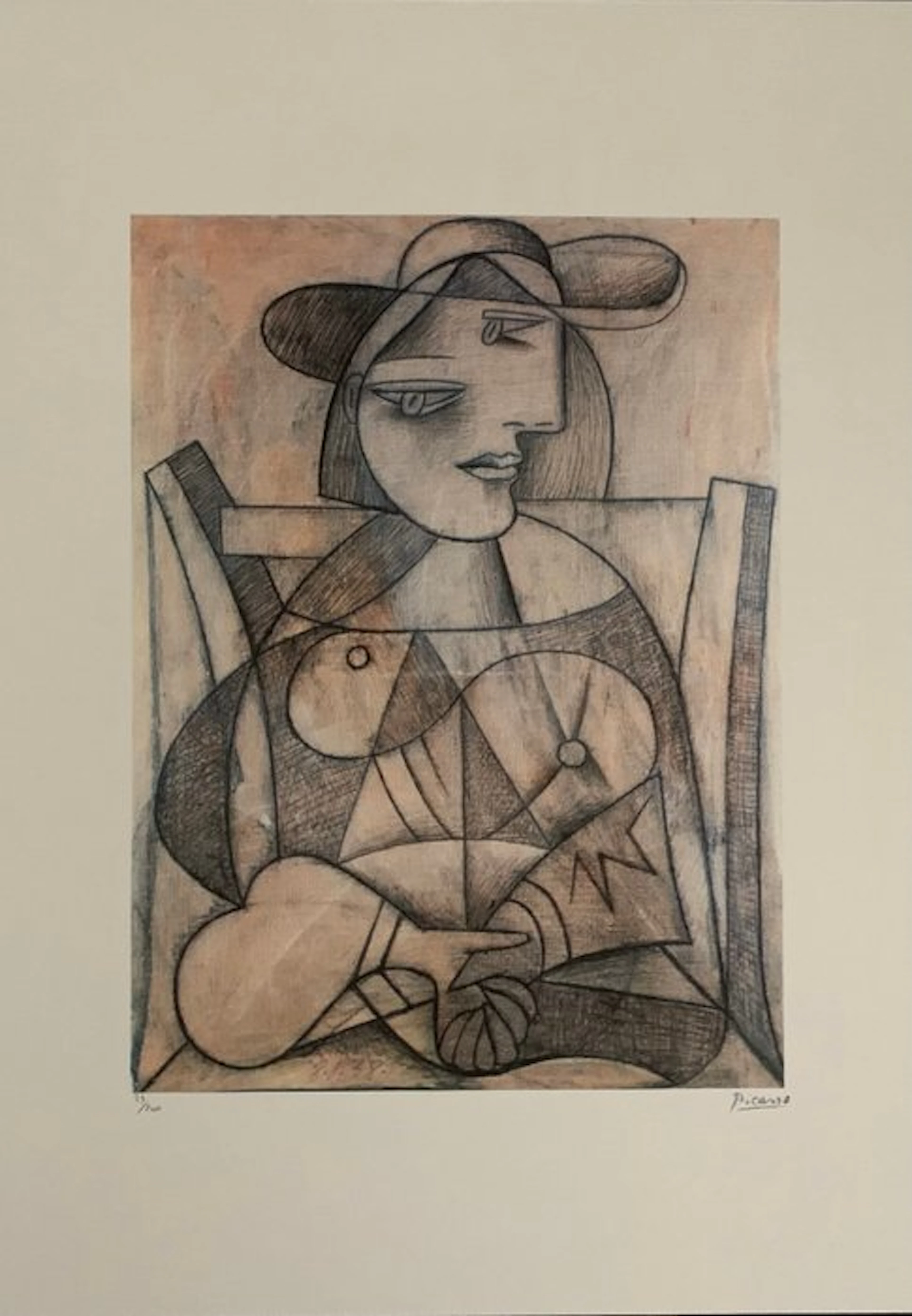 Pablo Picasso (1881-1973) - “Femme aux Mains Jointes, 1938”.