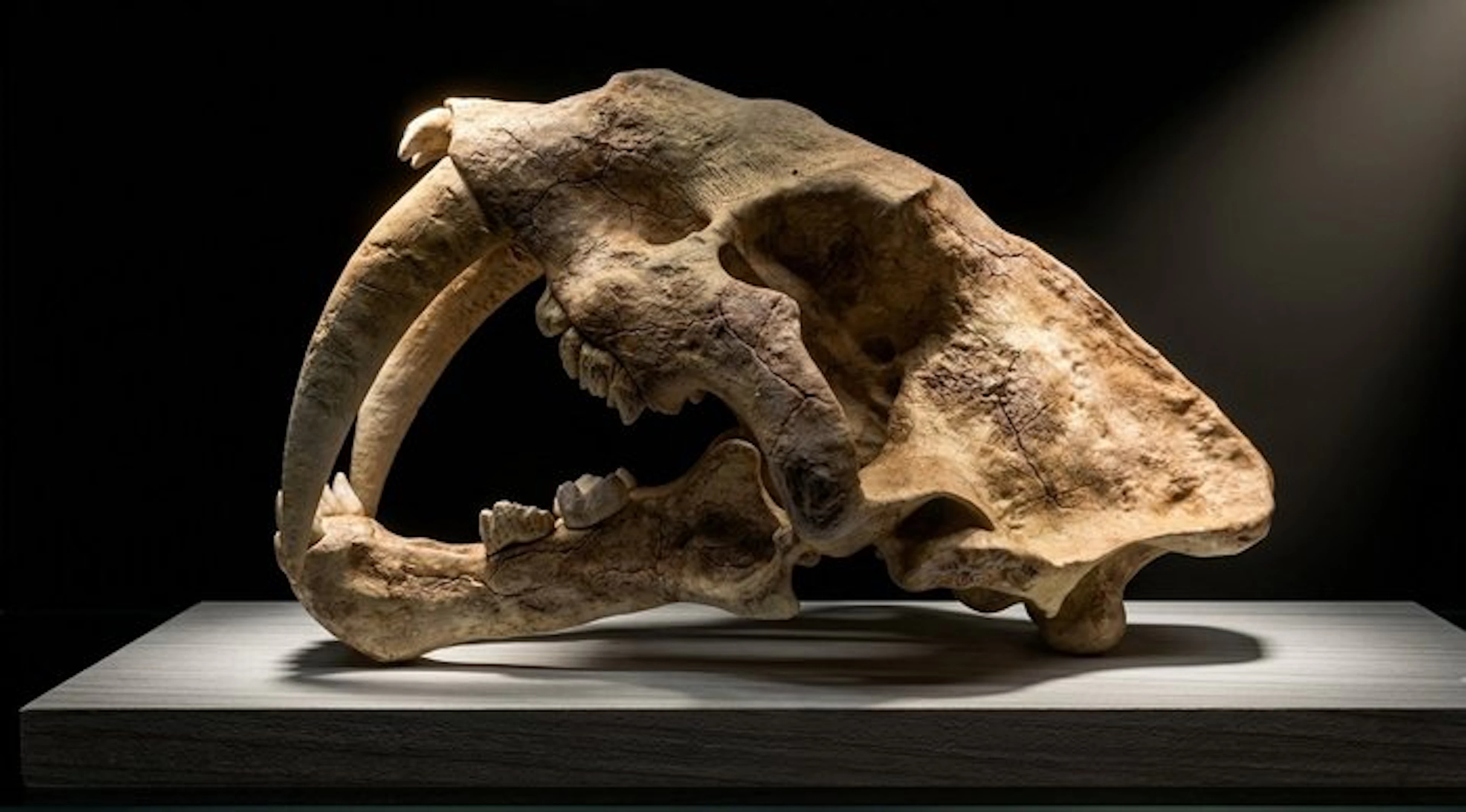 Replica Smilodon, 1:1 scale, 40 cm - Fossil skull
