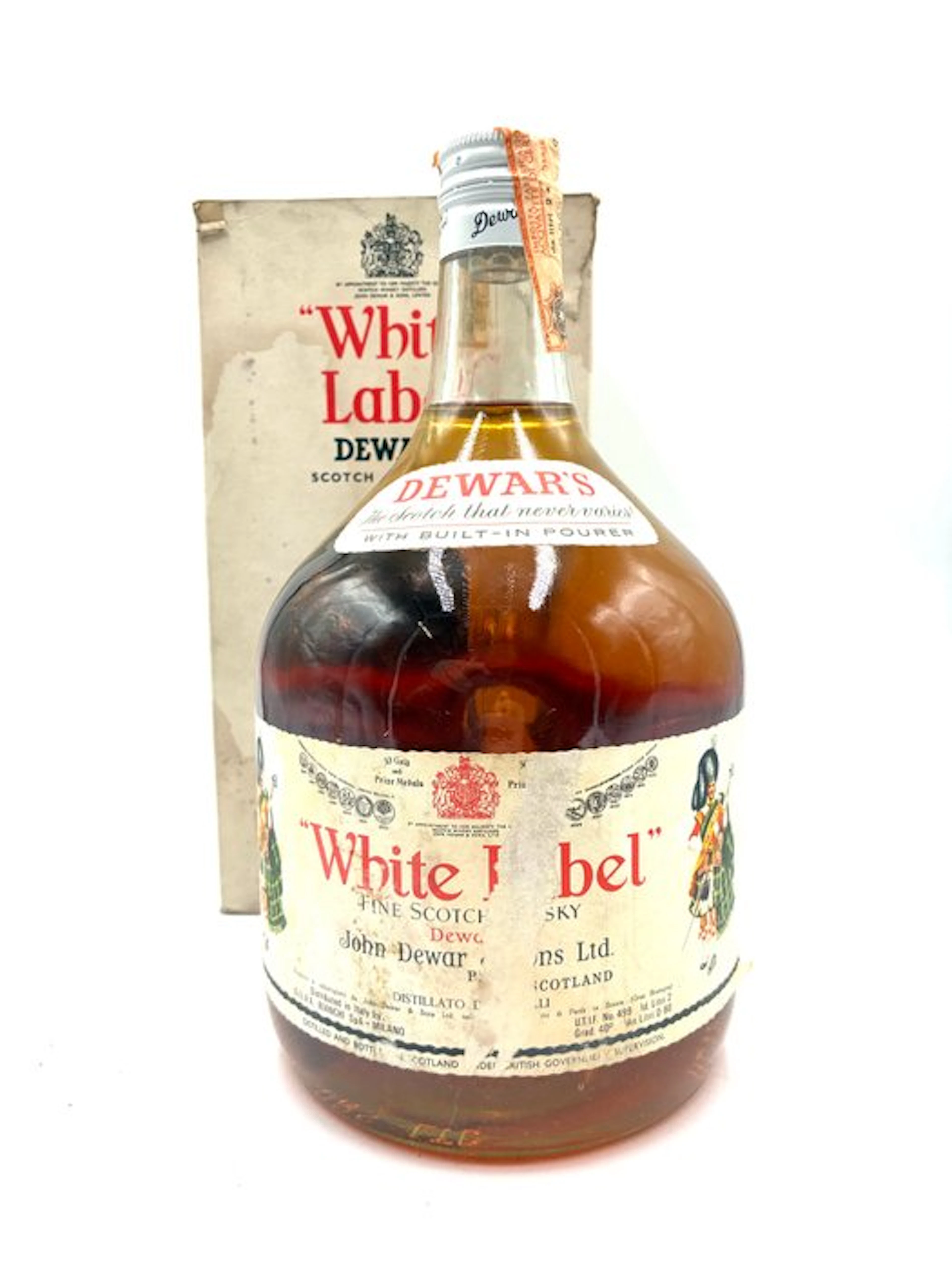 Dewar's White Label Built in pourer - b. 1970s - 2 Litres
