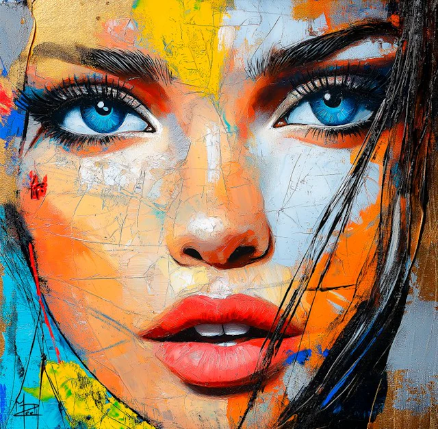 PLM-Art - Orange Face Woman