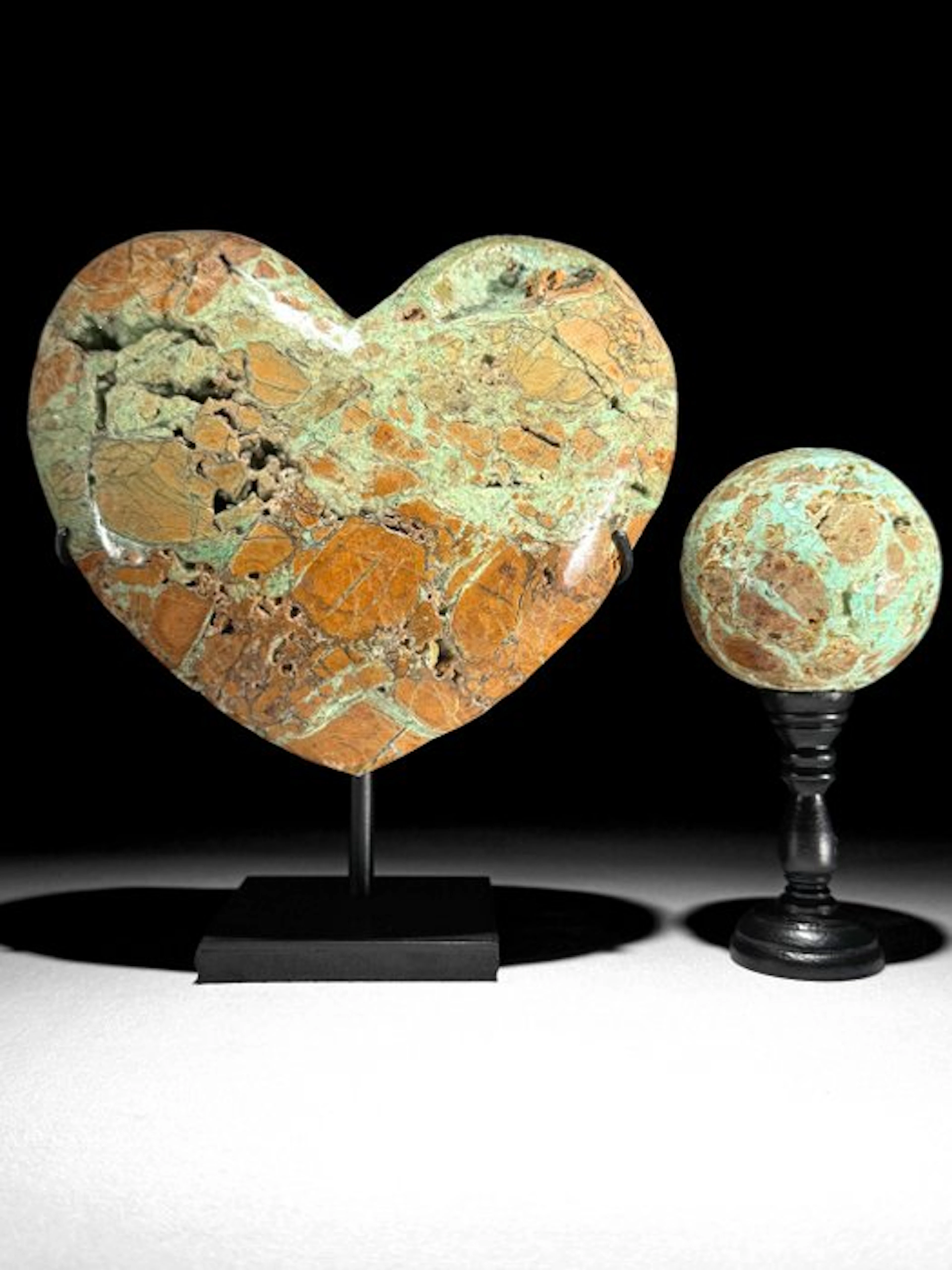 NO RESERVE PRICE - Wonderful Pair of Green Smithsonite...