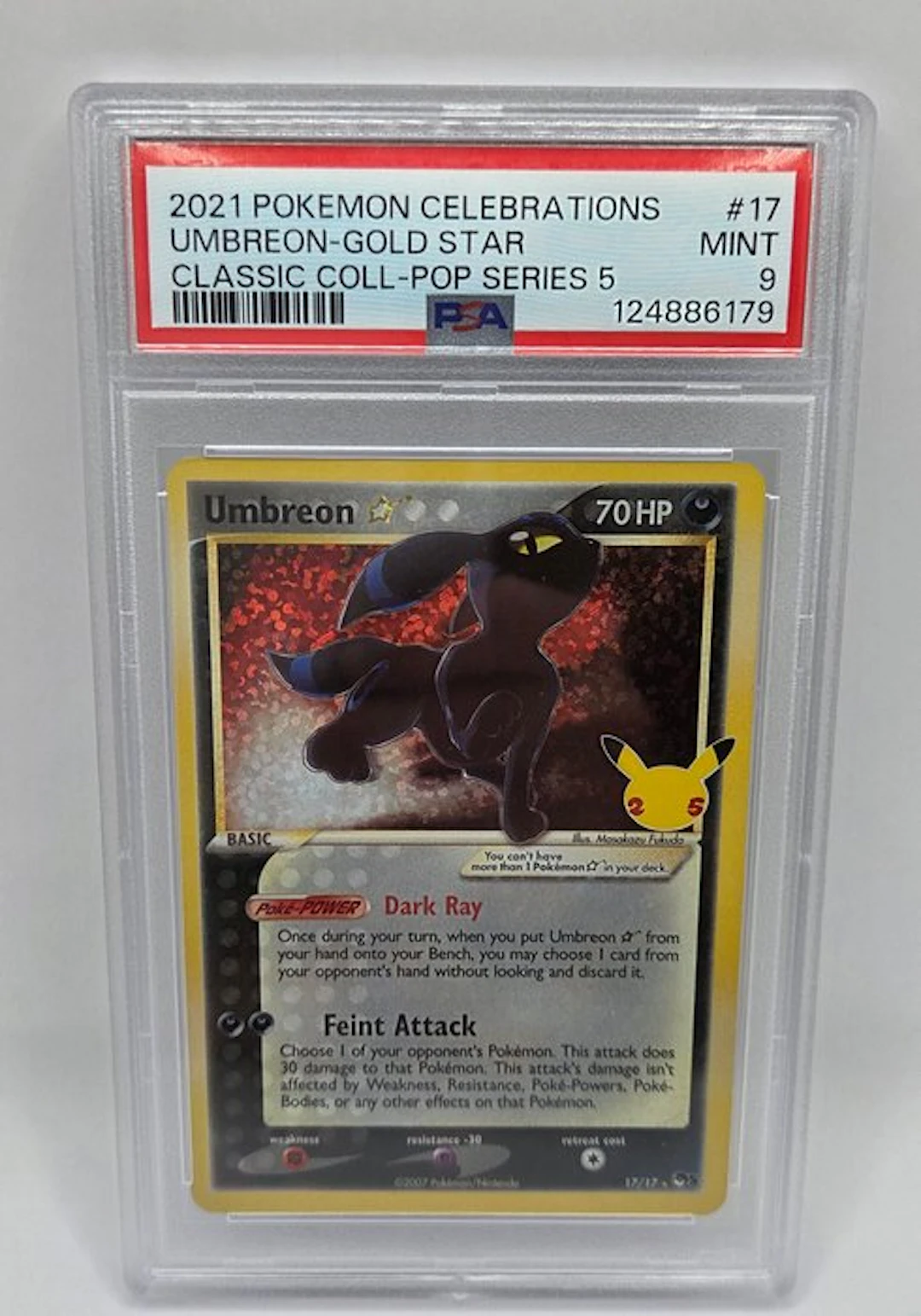 Pokémon - 1 Graded card - Umbreon #17 Foil, Promo card, Limited edition - PSA 9