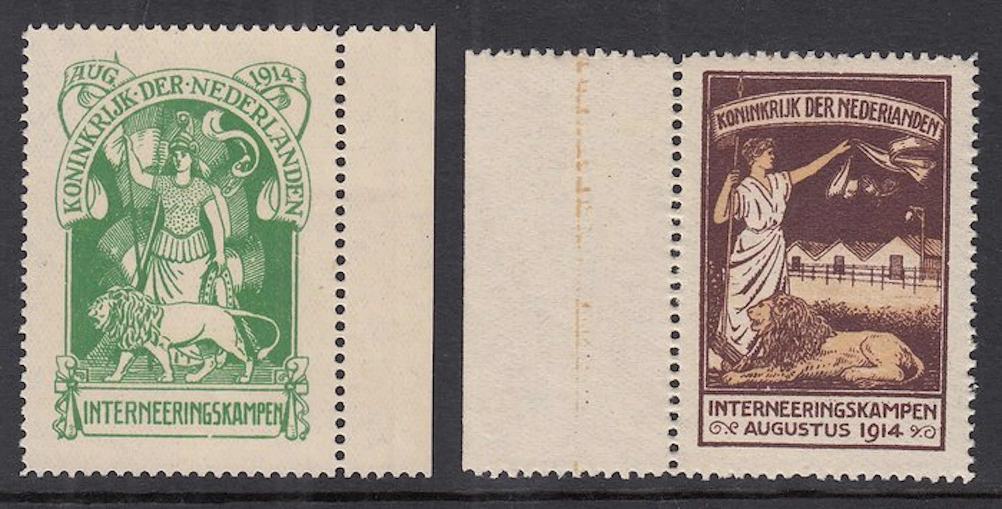Netherlands 1916 - Internment stamps - NVPH IN1/IN2