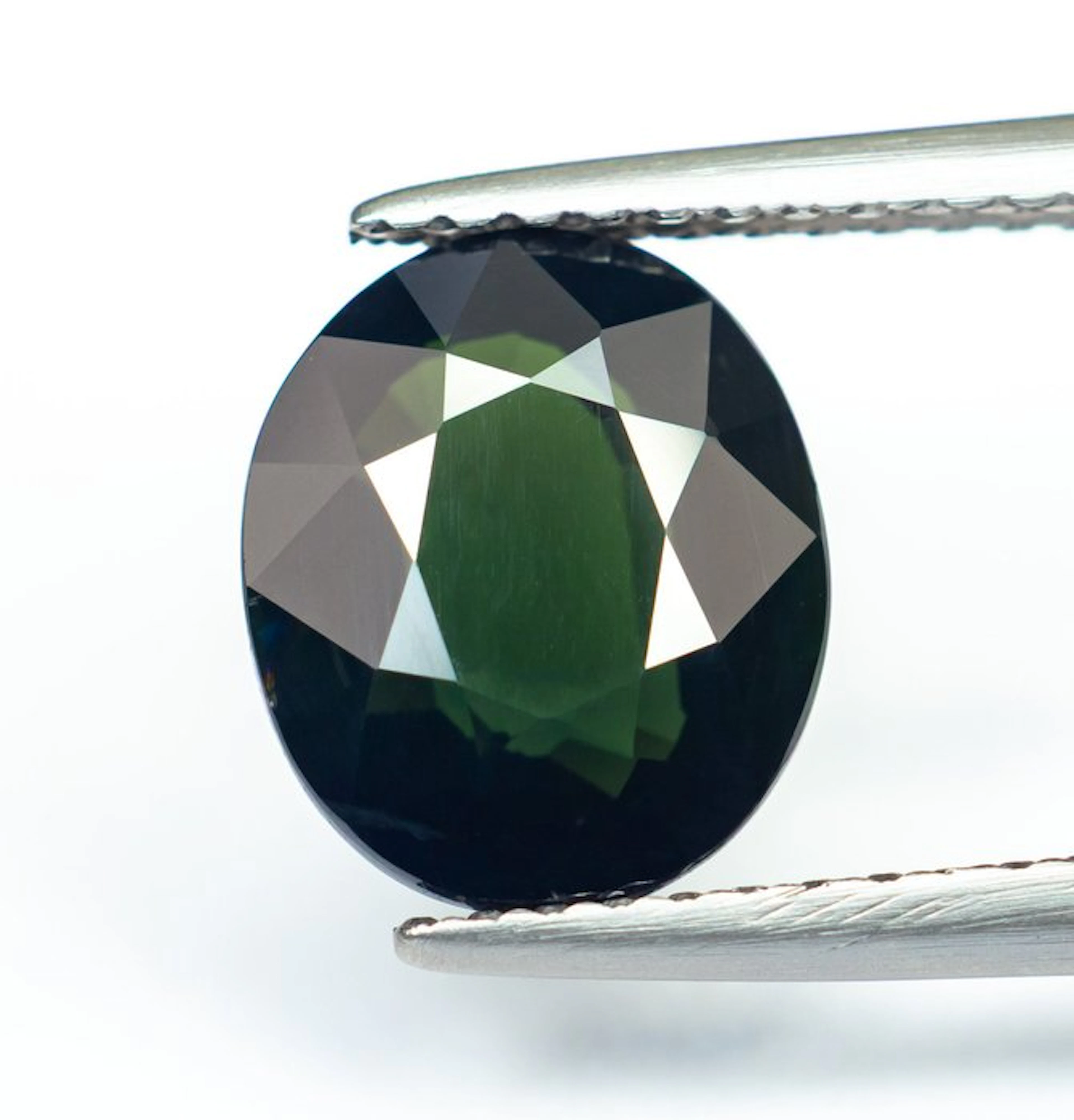 No reserve price Sapphire - 3.08 ct - Bellerophon Gemlab - Deep Greenish Blue