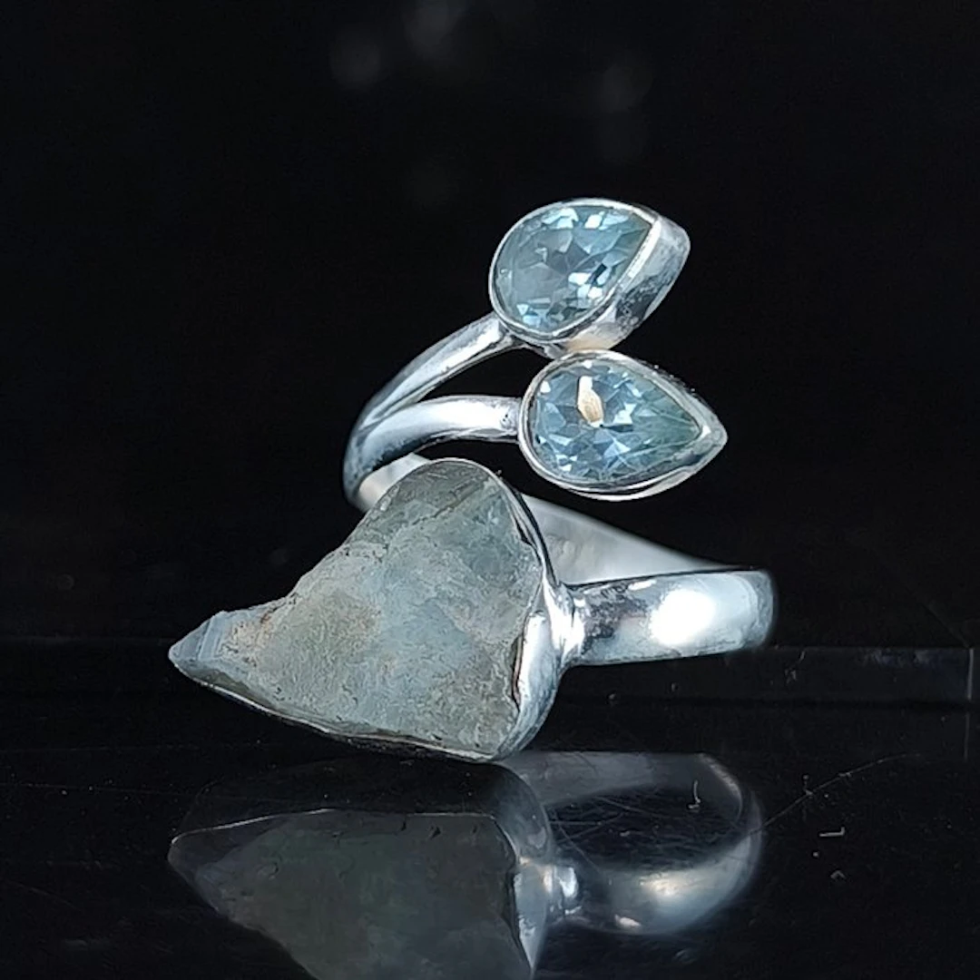 Aquamarine - Silver - Ring - Emotional balance