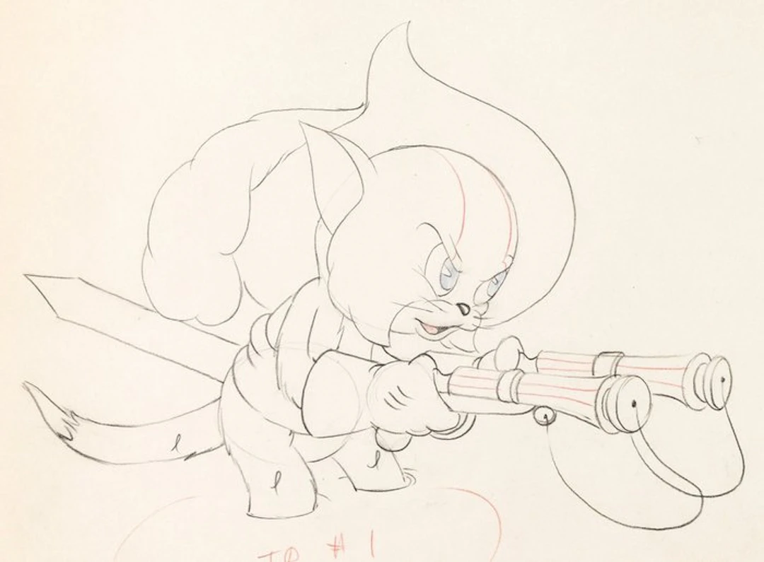 Walt Disney – Ambrose Animation Drawing - The Robber Kitten (1935)