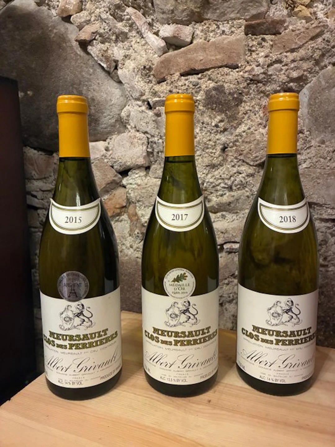 2015 2017 & 2018 Albert Grivault "Clos des Perrières"...