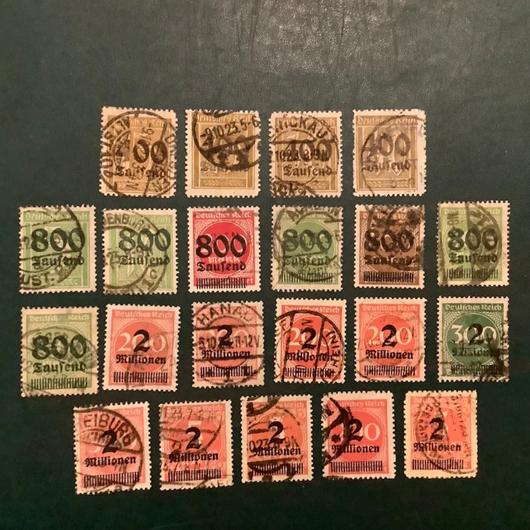 German Empire 1923 - Infla: three consecutive issuances...