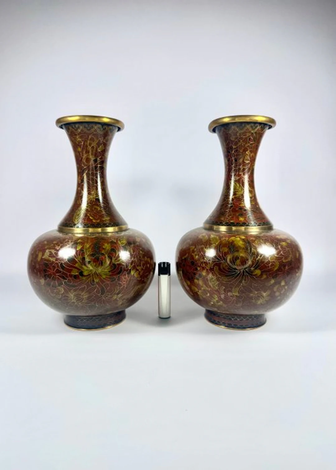 Vase (2) - cloisonné - Pair of vases