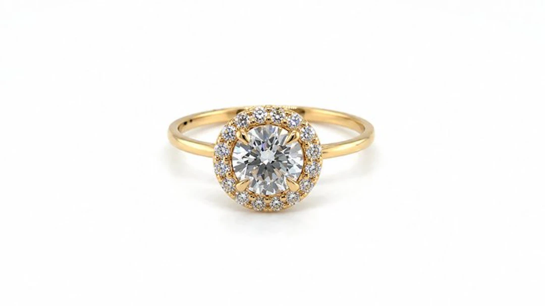 No reserve price - Ring - 14 kt. Yellow gold - 1.10ct. tw. Diamond (Lab-grown)