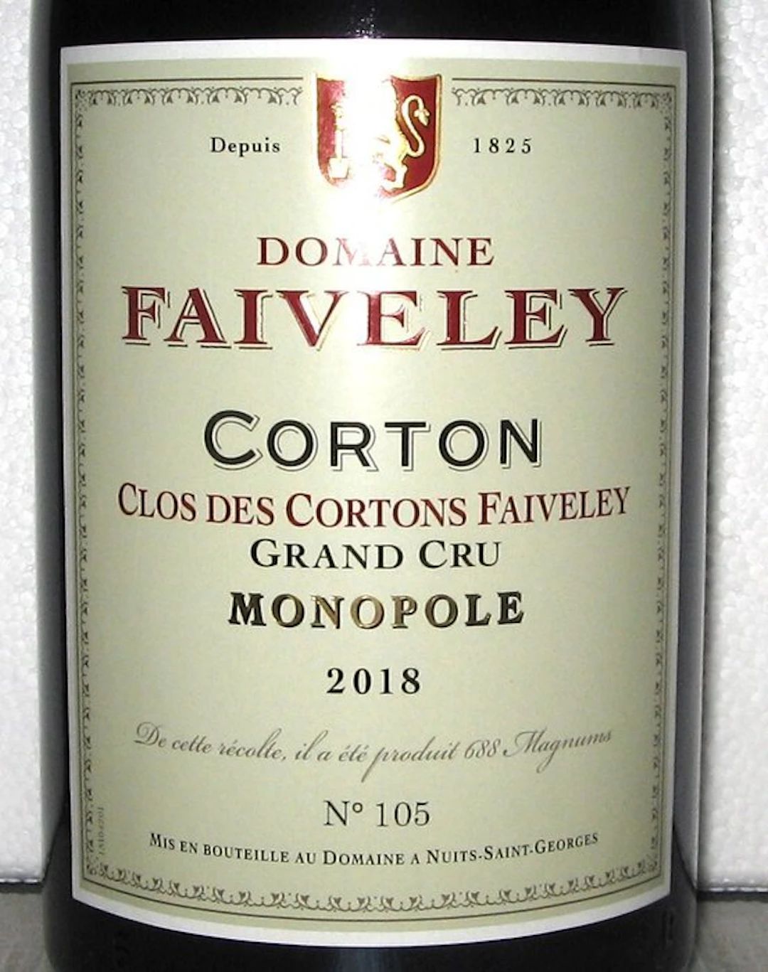 2018 Domaine Faiveley "Clos des Cortons" (Monopole)...