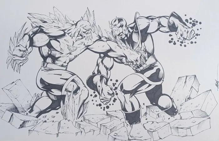 Mc Wyman - 1 Original drawing - Thanos - Vs Doomsday - 2011